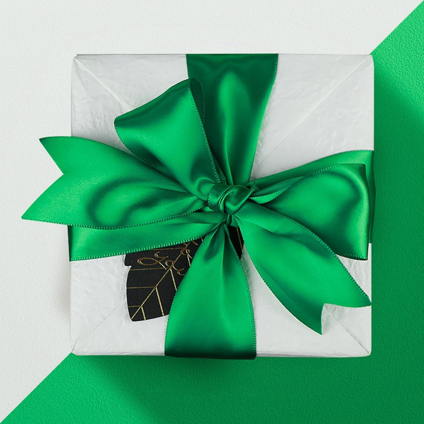 1-1/2 Inch Emerald Green Satin Ribbon 50 Yards Solid Fabric Ribbons for Gift Wrapping, Crafts, Floral Arrangements, Wedding, Party, Holiday and Home Decor