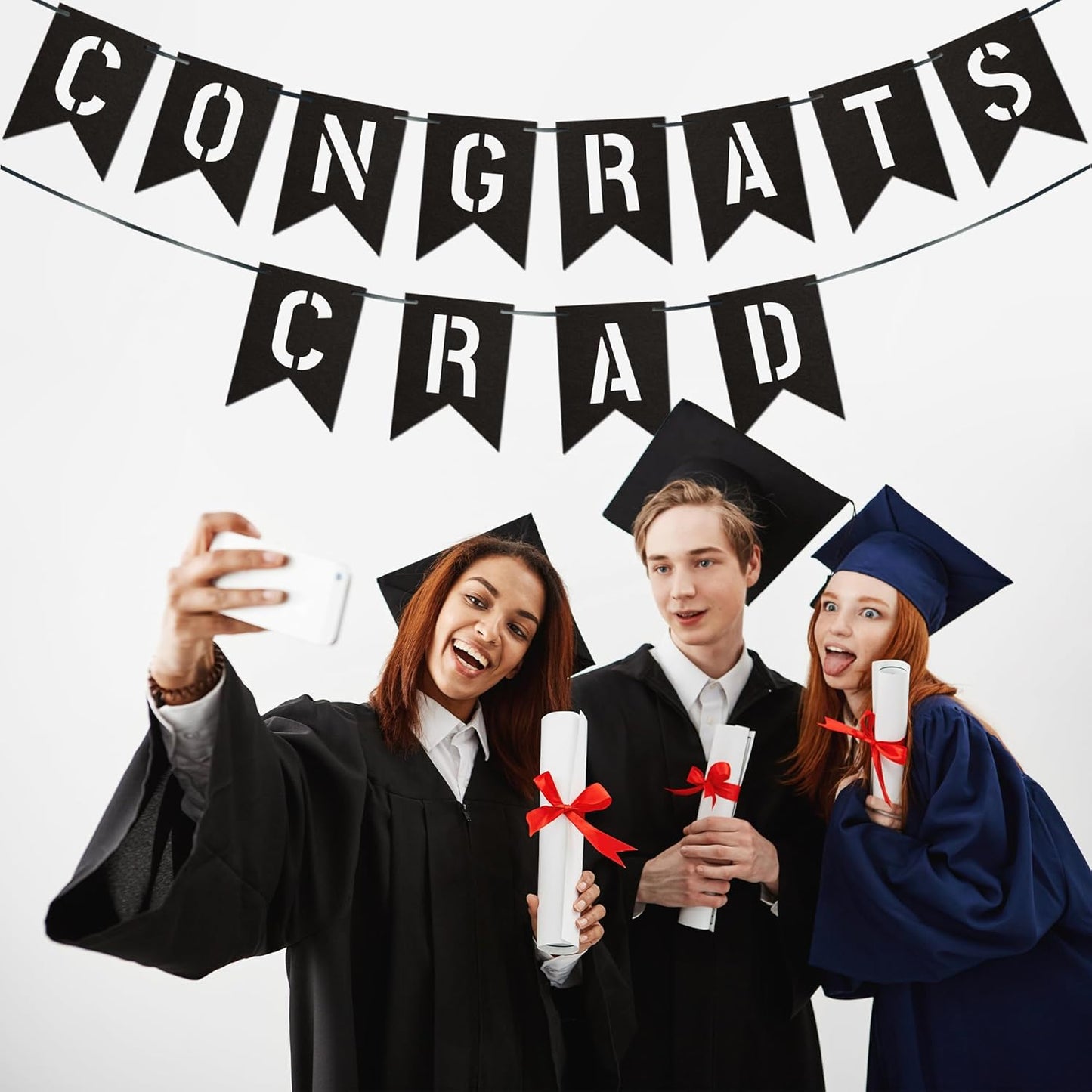 20 PCS Customizable Kraft Banner Set with Letters Stencil, Rustic DIY Party Decorations, Black Blank Banners Kit for Birthday Events