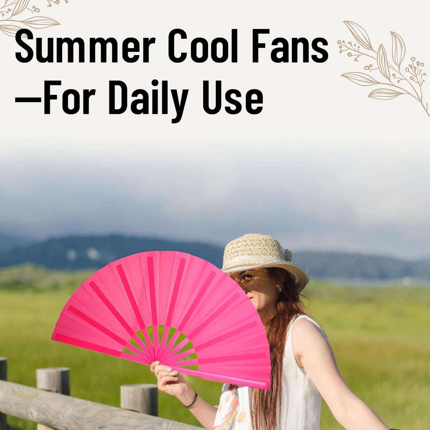 5PCS Large Chinese Folding Fans for Line Dancing, Clacking Fans for Line Dancing, Foldable Handheld Fans, Popping & Clapping Hand Fans Bulk Set (5 Colors)