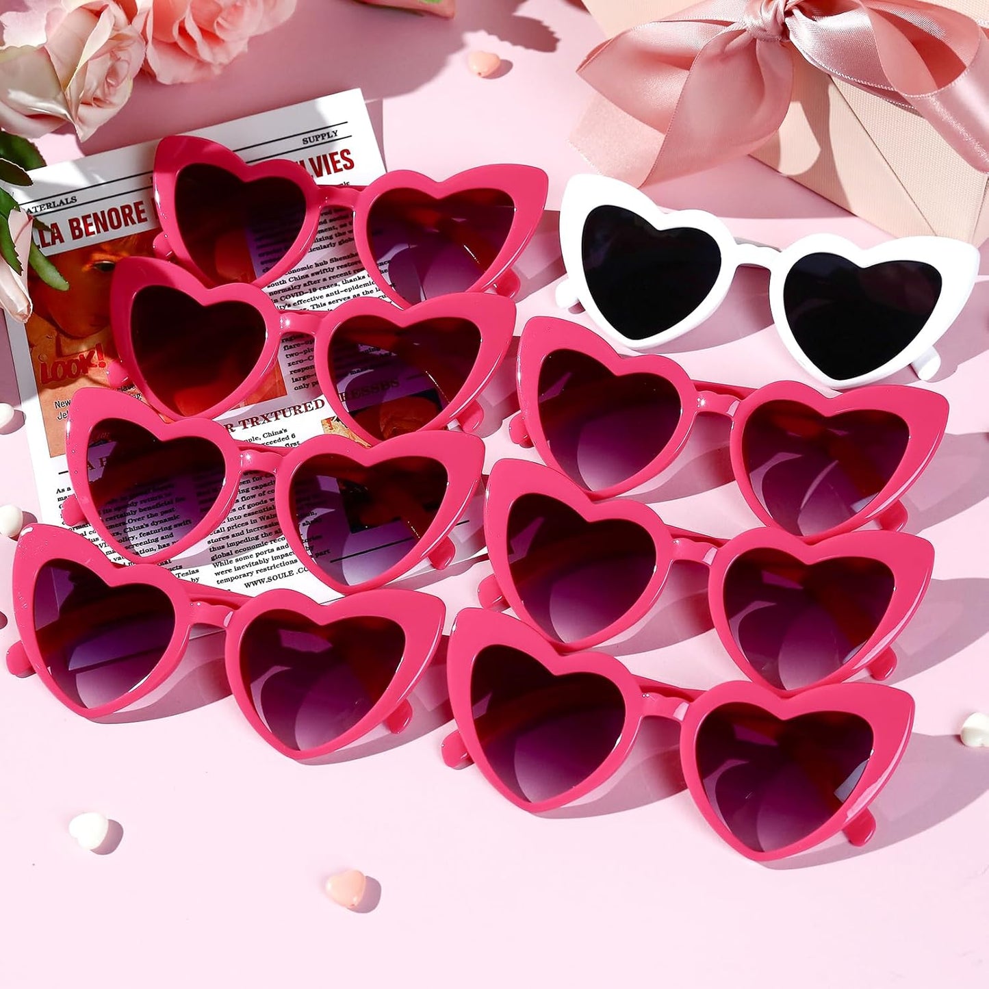 YOGFIT Heart Sunglasses for Women Fashion Classic Love Eye Protection Sunglasses Vintage Cute Heart Sunglasses