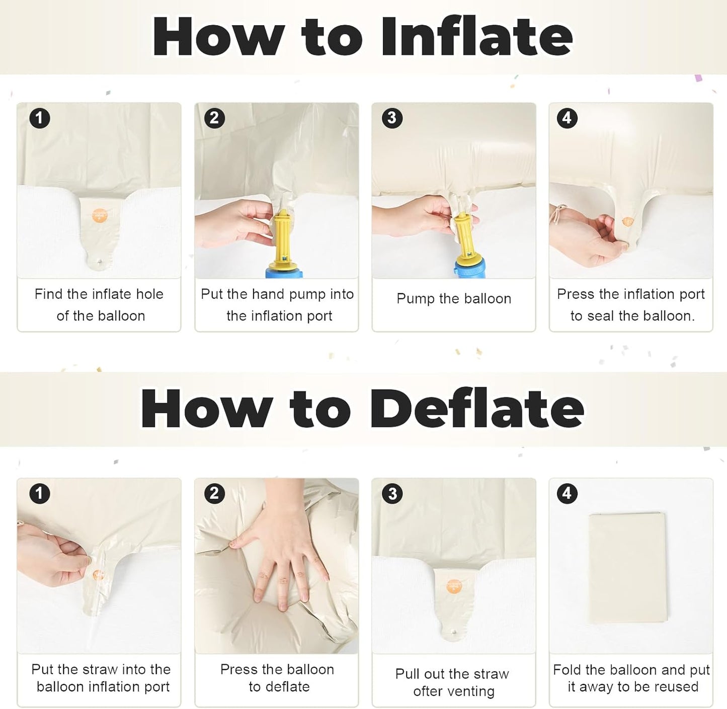 40 Inch Cream Giant Custom Alphabet & Foil Name Balloons - Ivory White, Mylar Self Inflating Beige Letters & Helium Letter Balloons for Women Girls Birthday Party Decorations