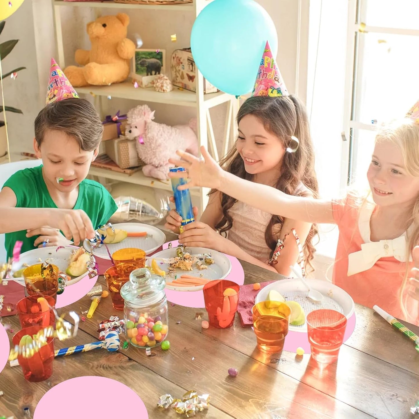 50 Pieces Pink Paper Place Mats Light Pink Round Disposable Table Mats Decorative Placemats for Wedding Bridal Shower Pink Birthday Party Dining Decor