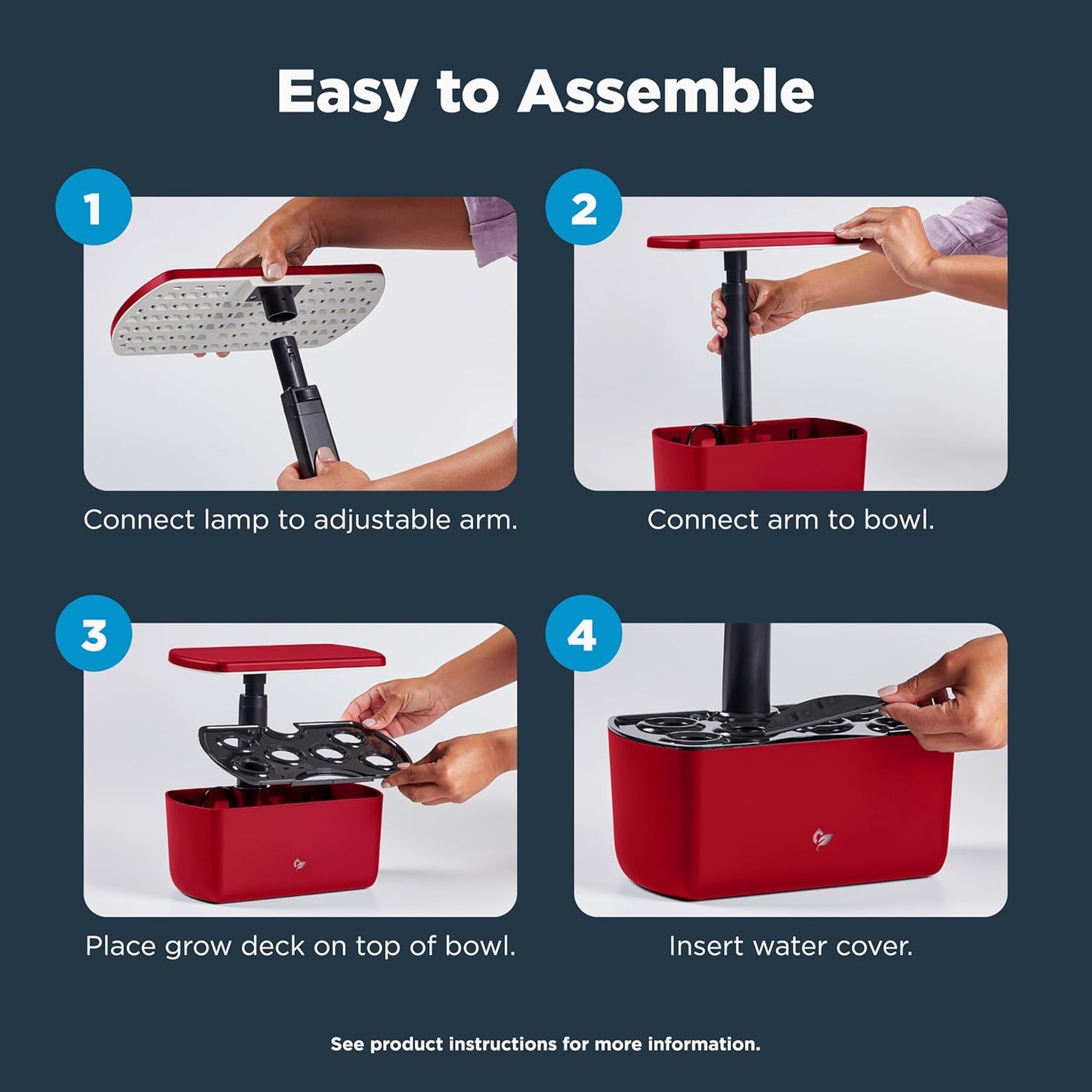AeroGarden Harvest Lite, Indoor Garden Hydroponic System with LED Grow Light, Holds up to 6 AeroGarden Pods, Cherry Red