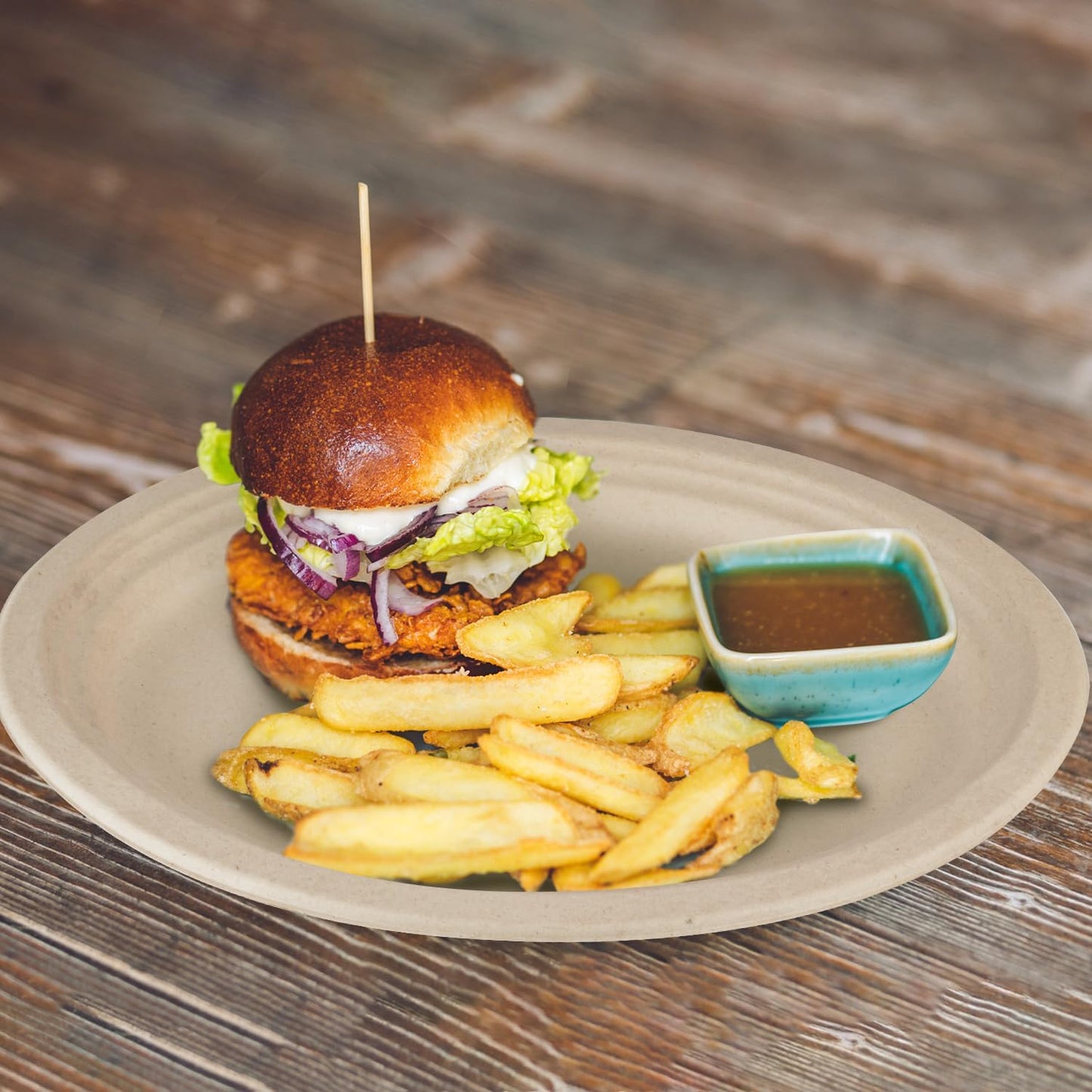 Ginkgo 100 Pack Oval Heavy Duty Paper Plates 12 Inch, Disposable Large Paper Plates Bulk for BBQ, Party, Picnic, Dessert, Thanksgiving and Every Day