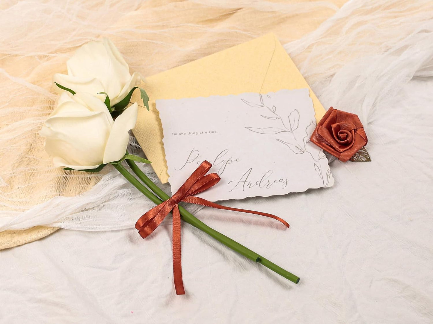 Copper Satin Ribbon 1/4 inch X Continuous 25 Yards, Single Face Polyester Ribbon Perfect for Gift Wrapping, Flower Bouquet, Wedding Decor, Crafts, Bow Making, Sewing and More