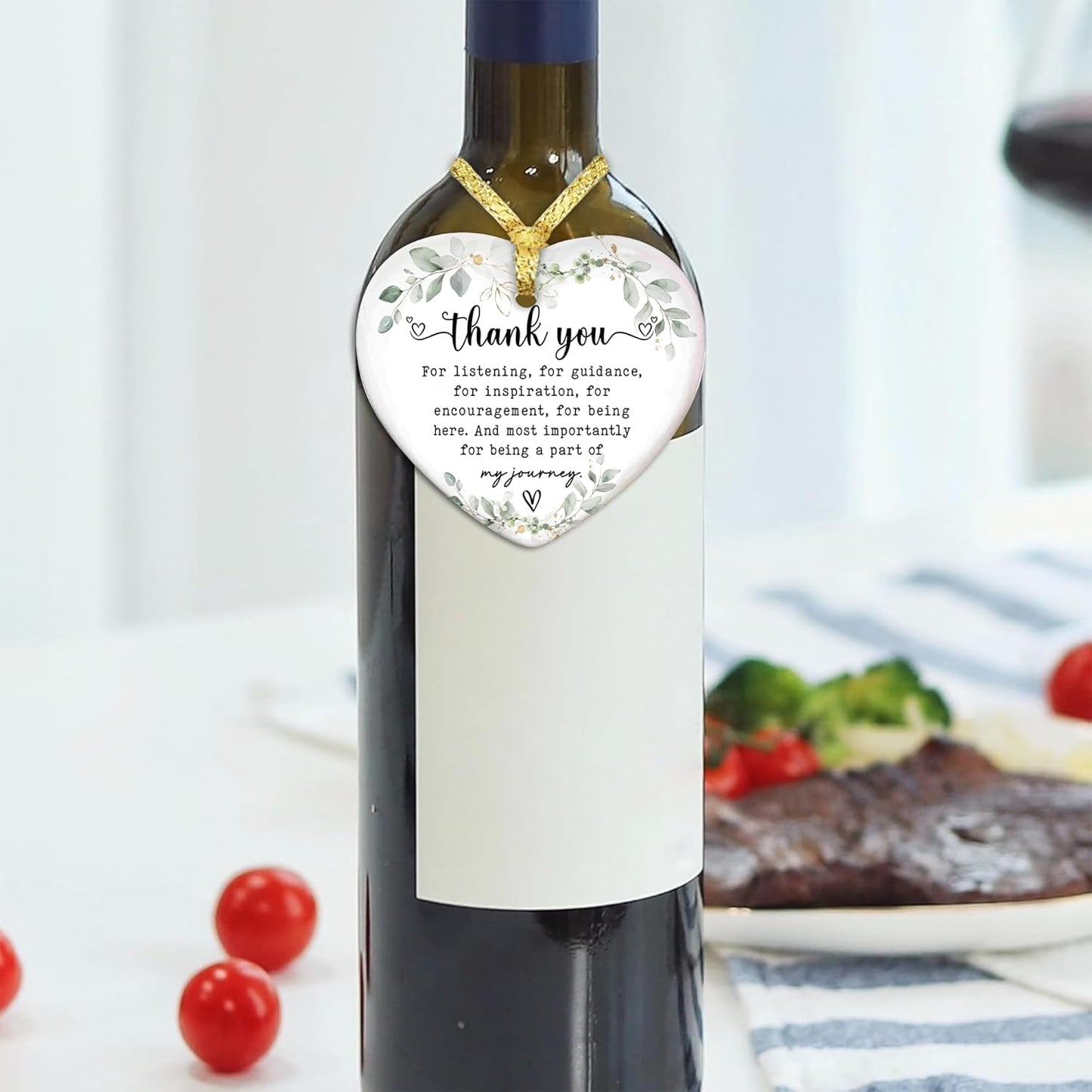 GOSSBY Heart-Shaped Thank You Ornament - Thank You Gift for Women - Christmas, Appreciation Gift for Teacher, Coworker, Employee, Boss, Friend - Christmas Tree Ornament Decor Idea 2025