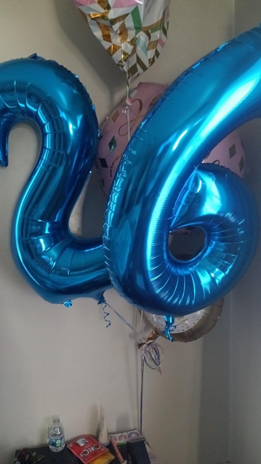 40 Inch Dark Blue Large Numbers Balloons0-9,Number 4 Digit Helium Balloons,Foil Mylar Big Number Balloons for 4th 14 Birthday Party Supplies Decorations Anniversary Wedding Supplies Decorations