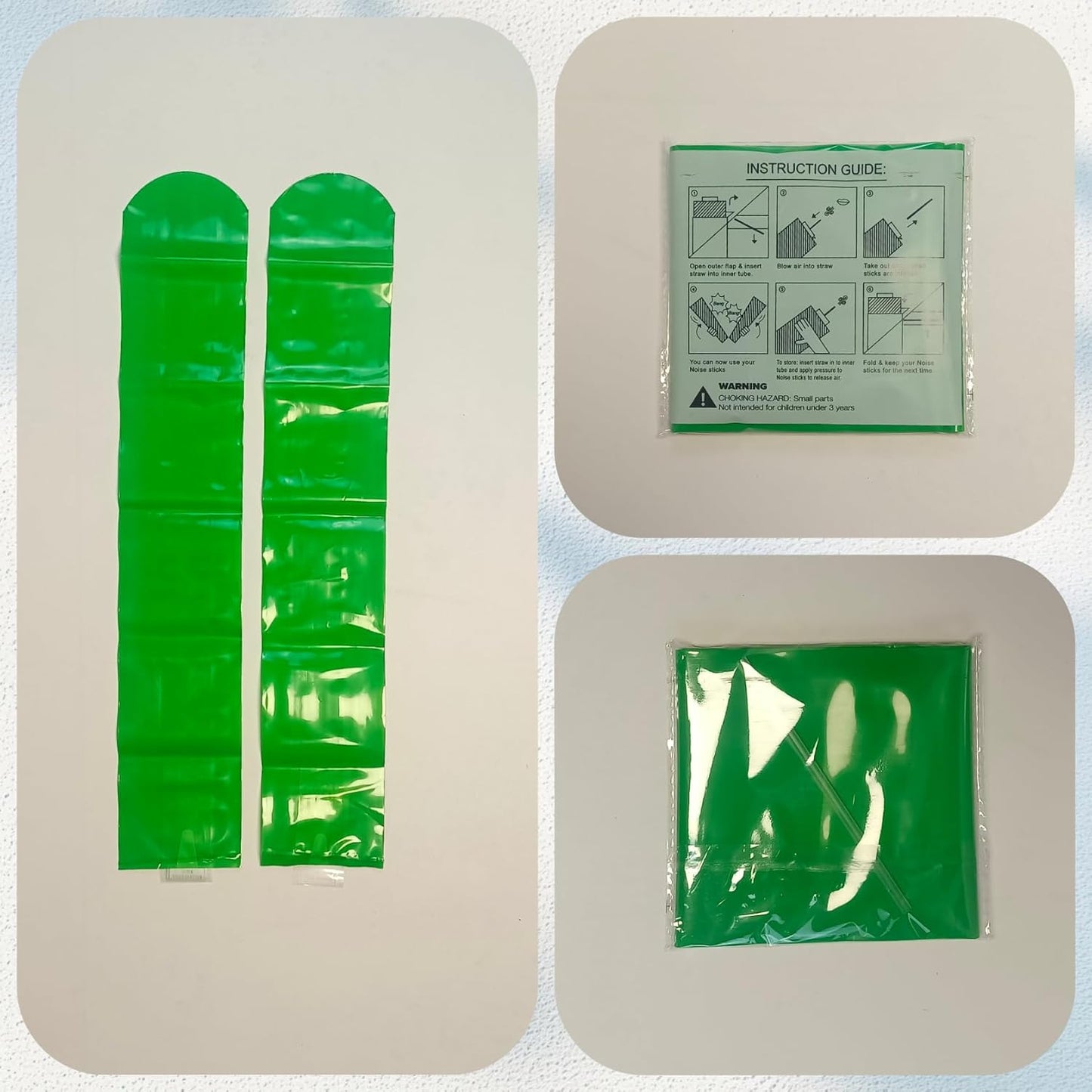 48pcs Round Head Boom Sticks Thunder Sticks Cheering Sticks Team Spirit Plastic Cheerleading Spirit Stick Clapper Inflatable Noise Maker Sports Supply (Green)