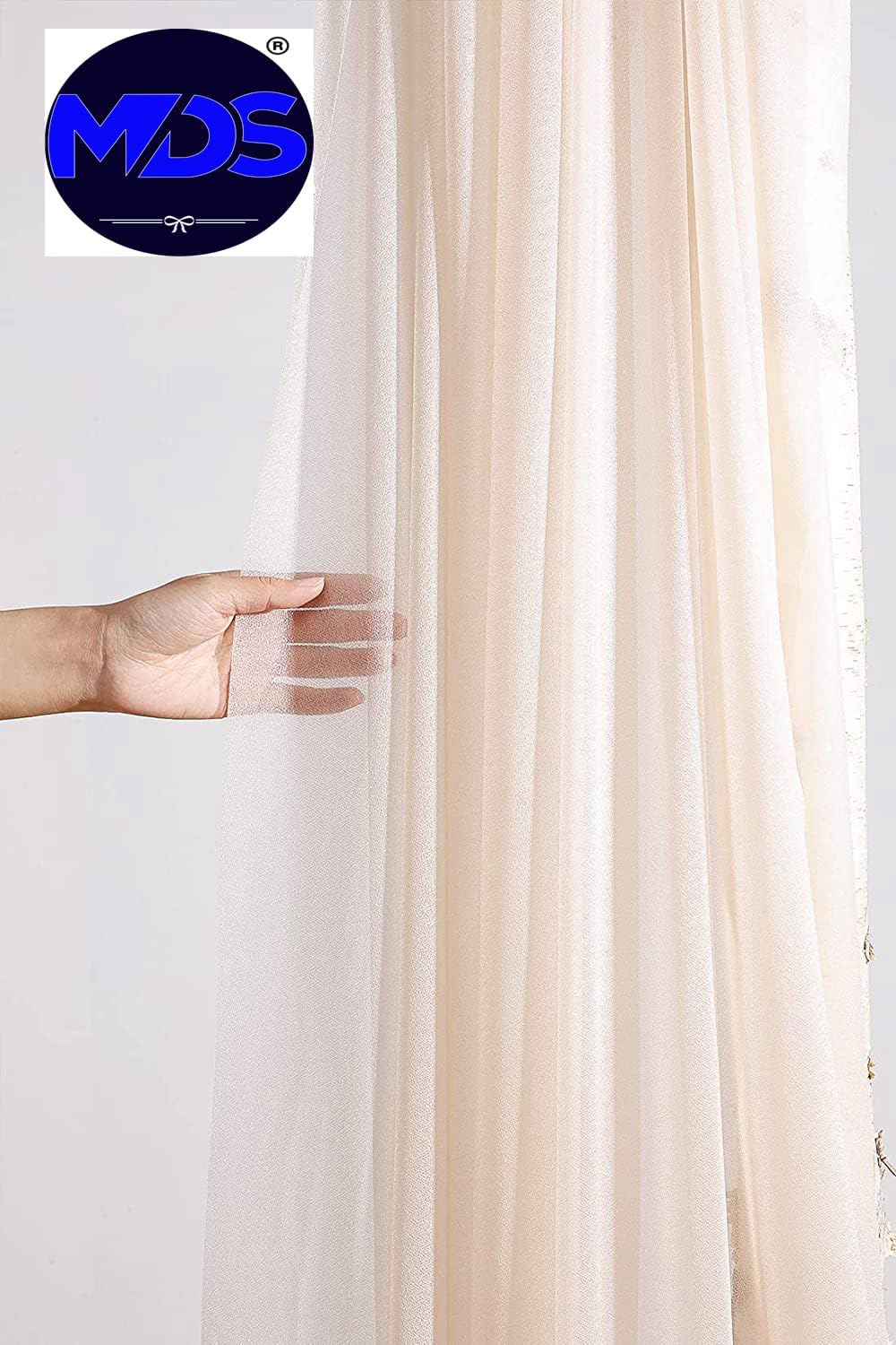 MDS Halloween Chiffon Draping Fabric - 1 Panel, 30" Wide x 75ft Long - Sheer Spooky Arbor & Canopy Drapery for Haunted House Backdrops, Party Ceilings, DIY Costumes & Themed Events - Nude