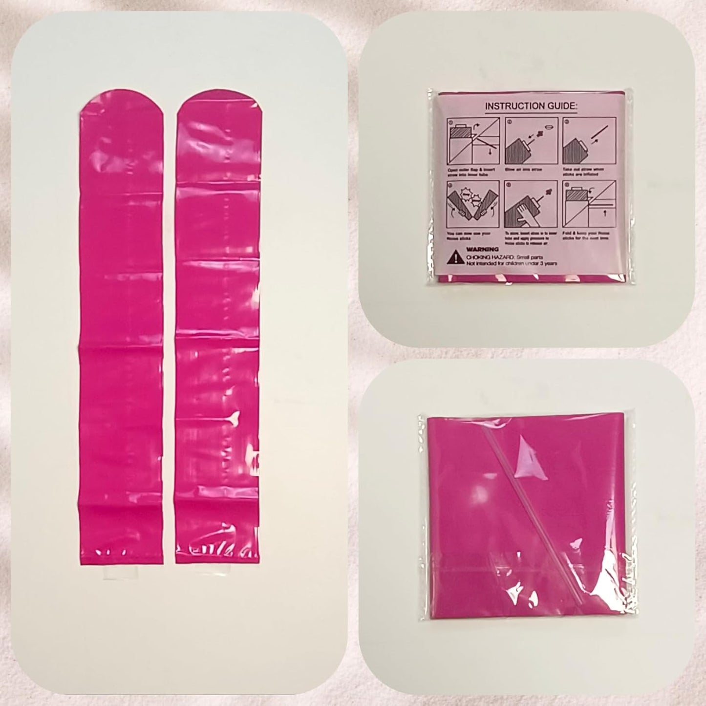 48pcs Round Head Boom Sticks Thunder Sticks Cheering Sticks Team Spirit Plastic Cheerleading Spirit Stick Clapper Inflatable Noise Maker Sports Supply (Pink)