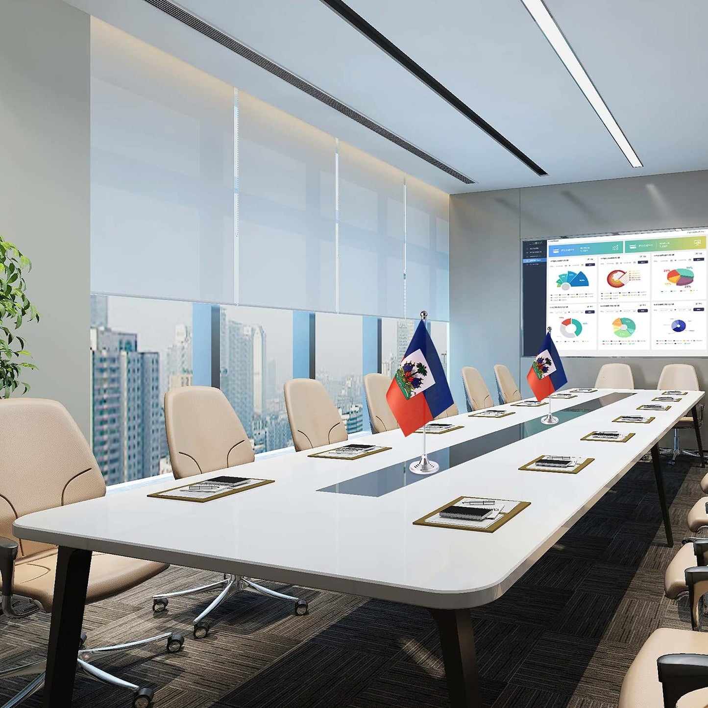 ZXvZYT 2 Pack Haiti flag Haitian Table Flag Small Mini Haitian Desk Flags With Stand Base,International Festival Events Celebration Decorate,Home office Decorations