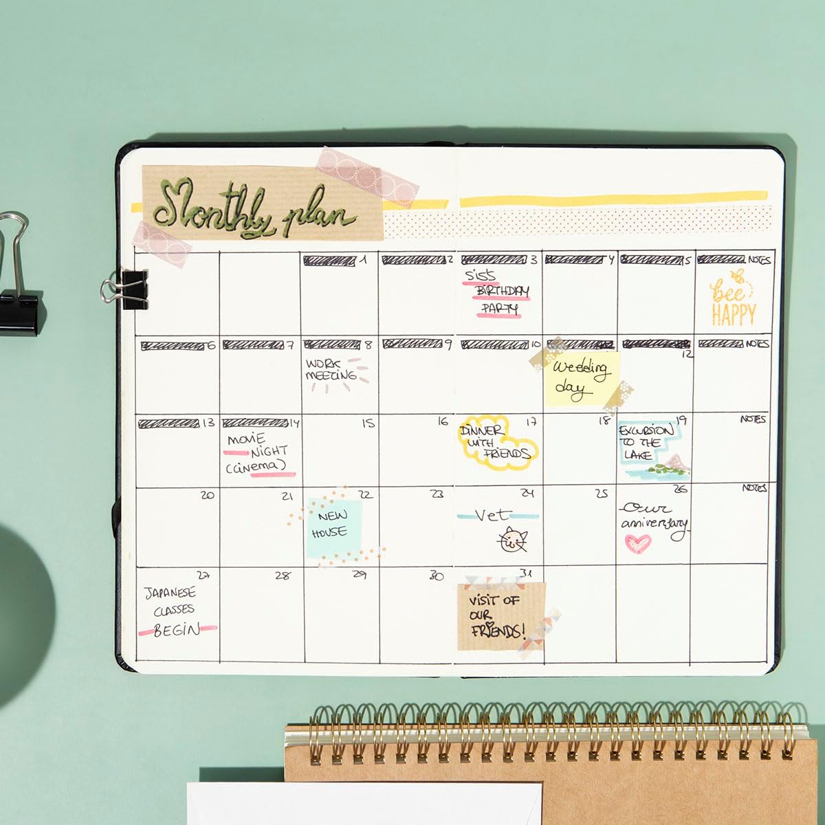 Bee Happy Rubber Stamp, 3/5 Inch Small Mini Stamp for Scrapbooking Card Making Planner