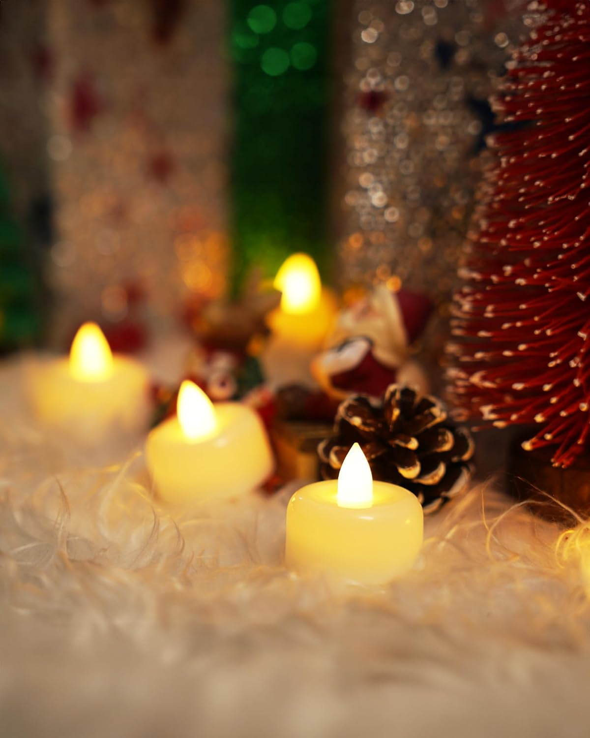 Amagic 24Pack Flameless LED Tea Lights Candles Battery Operated, Electric Fake Tealight Candles for Votive, Halloween, Christmas, Home Decor, Wedding, Table Decor (24Pack)