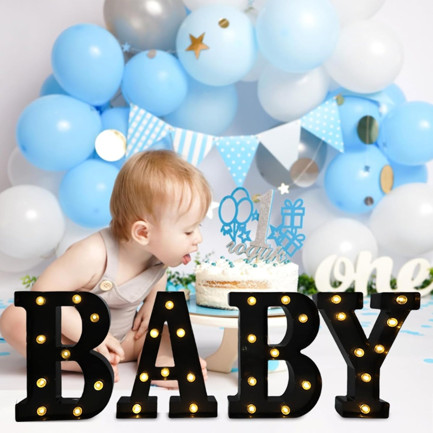 Led Marquee Letters, 8.58 Inch Black Light Up Letters, Small Led Letter Lights, Battery Powered Lighted Letterfor Table, Party, Birthday, Christmas Decor (Black, Letter J)