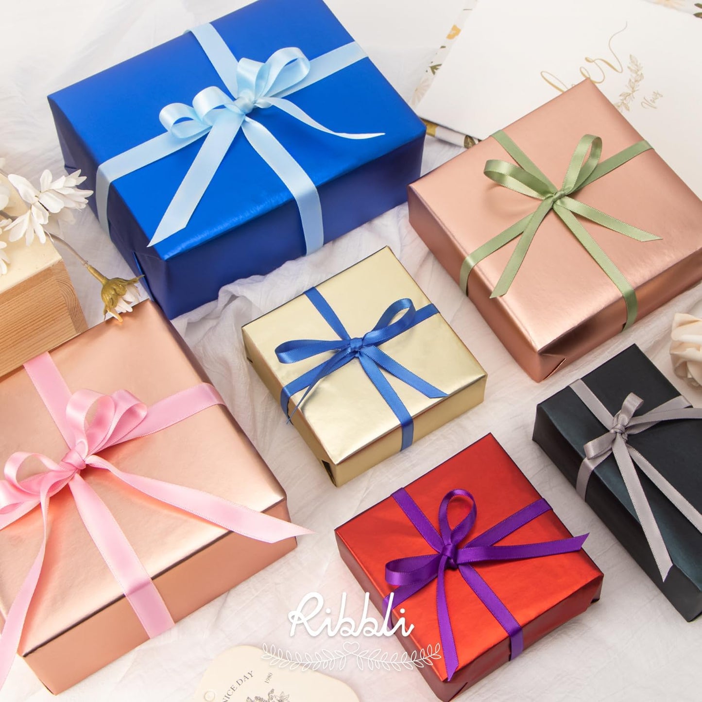 Ribbli Purple Satin Ribbon Double Faced Satin 1/2 Inch x Continuous 100 Yards-Purple Ribbon for Gift Wrapping Crafts Wedding Decoration Bows Bouquet Floral Arrangement