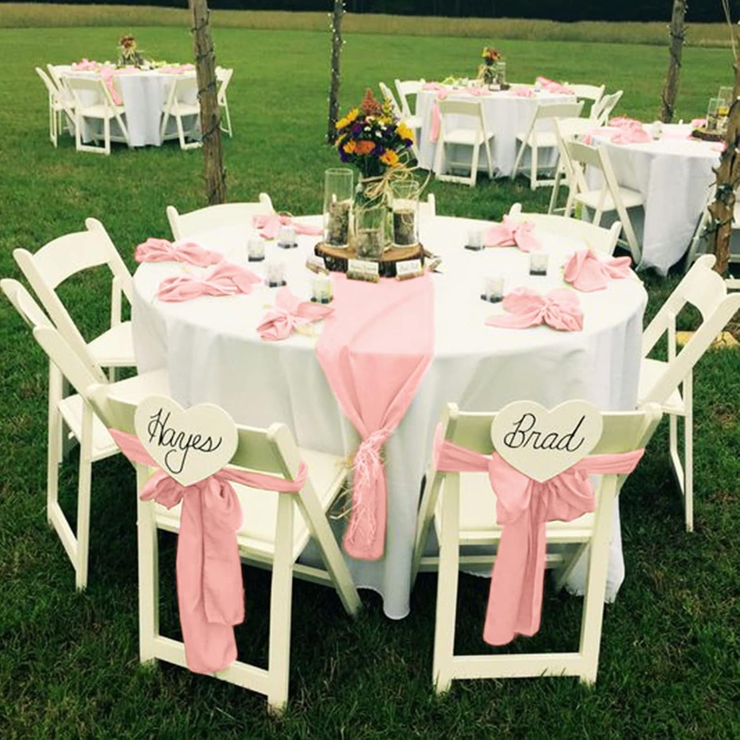 fani 120 PCS Rose Gold Satin Chair Sashes Bows Universal Chair Cover for Wedding Reception Restaurant Event Decoration Banquet,Party,Hotel Event Decorations (7 x 108 inch)