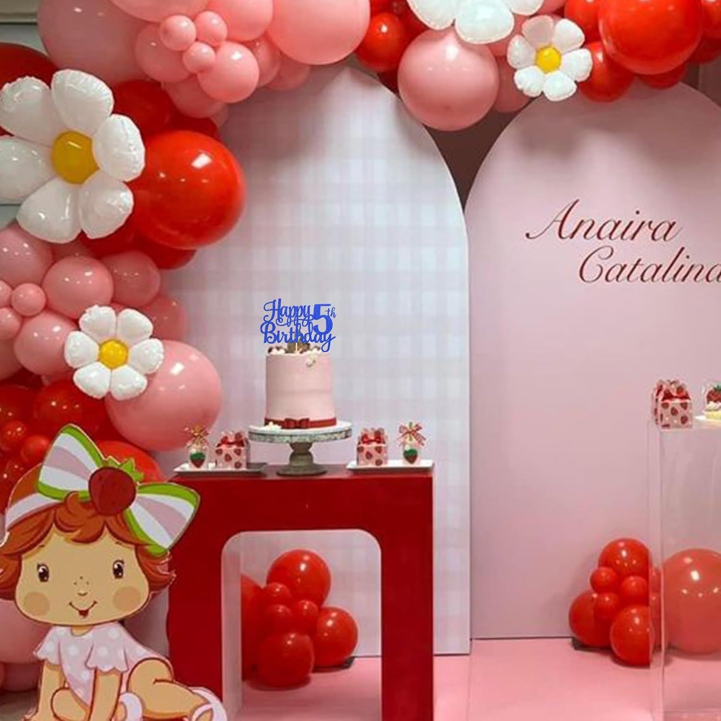 1 PCS Happy 5th Birthday Cake Topper Glitter Cheers to 5 Years Cake Pick Five Fabulous Cake Decoration for 5th Birthday Theme Party Decorations Supplies Blue