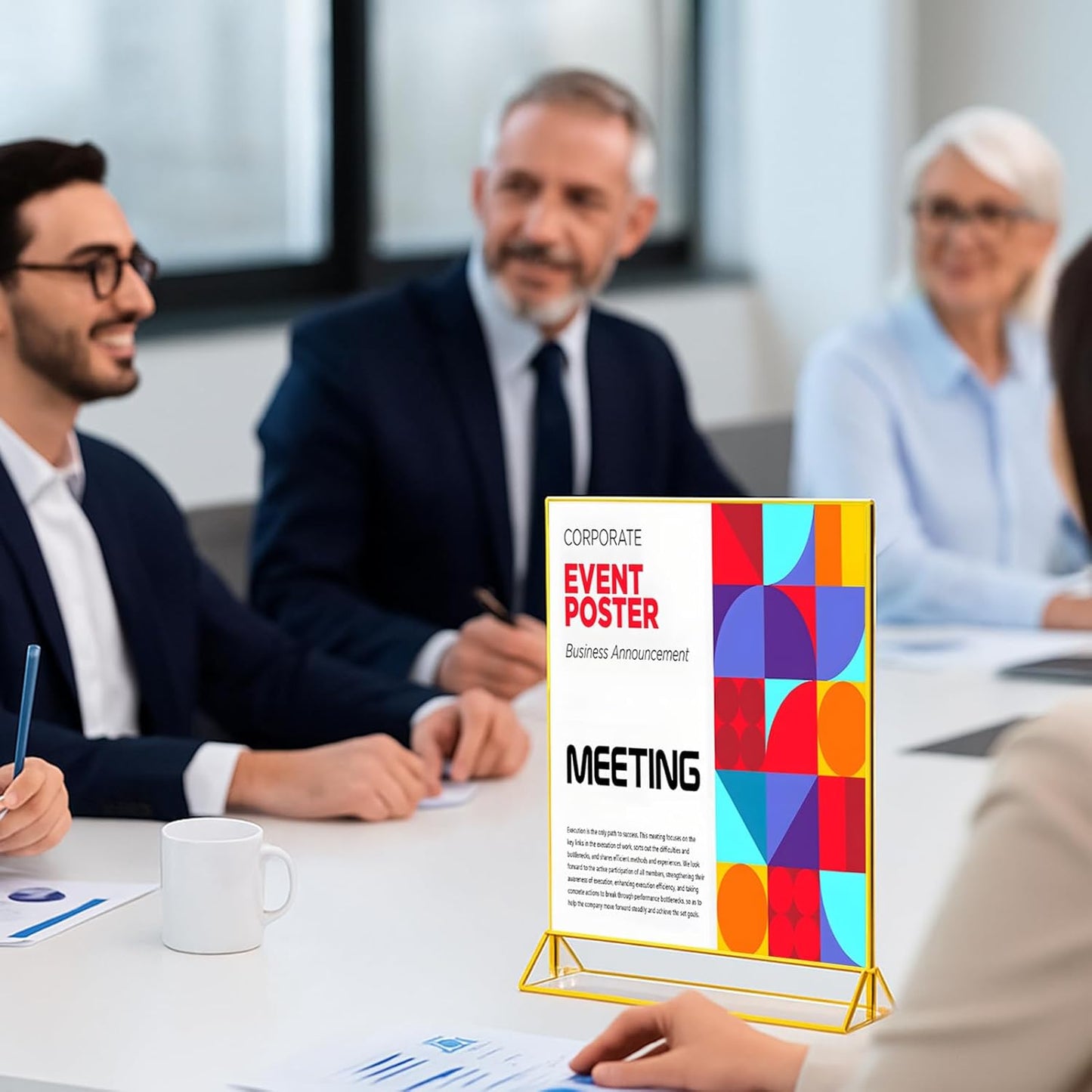 Acrylic Sign Holder, 8.5 x 11 In 6 Pack Acrylic Sign, Flyer Holder, Table Signs Holders, Flyer Stand, Double Sided Flyers Holders Table Menu Display Stand for Wedding Tables Number