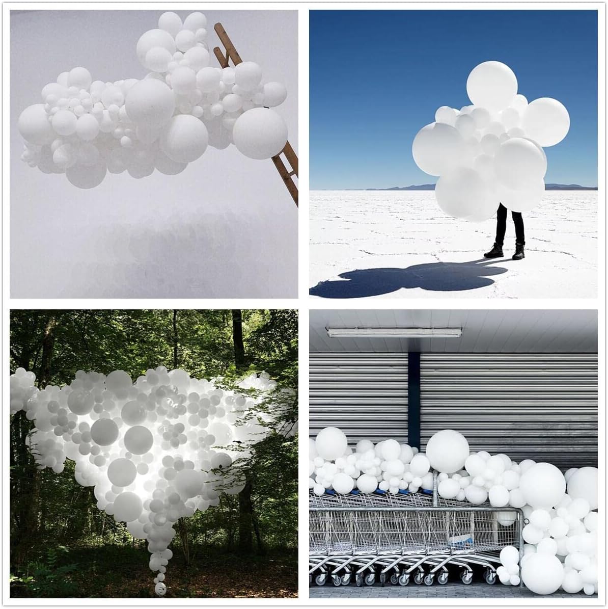412pcs White Balloons 18 12 10 5 Inch White Balloon Garland Arch Kit Different Sizes Matte Latex Balloons for Baby Shower Birthday Wedding Party Decorations