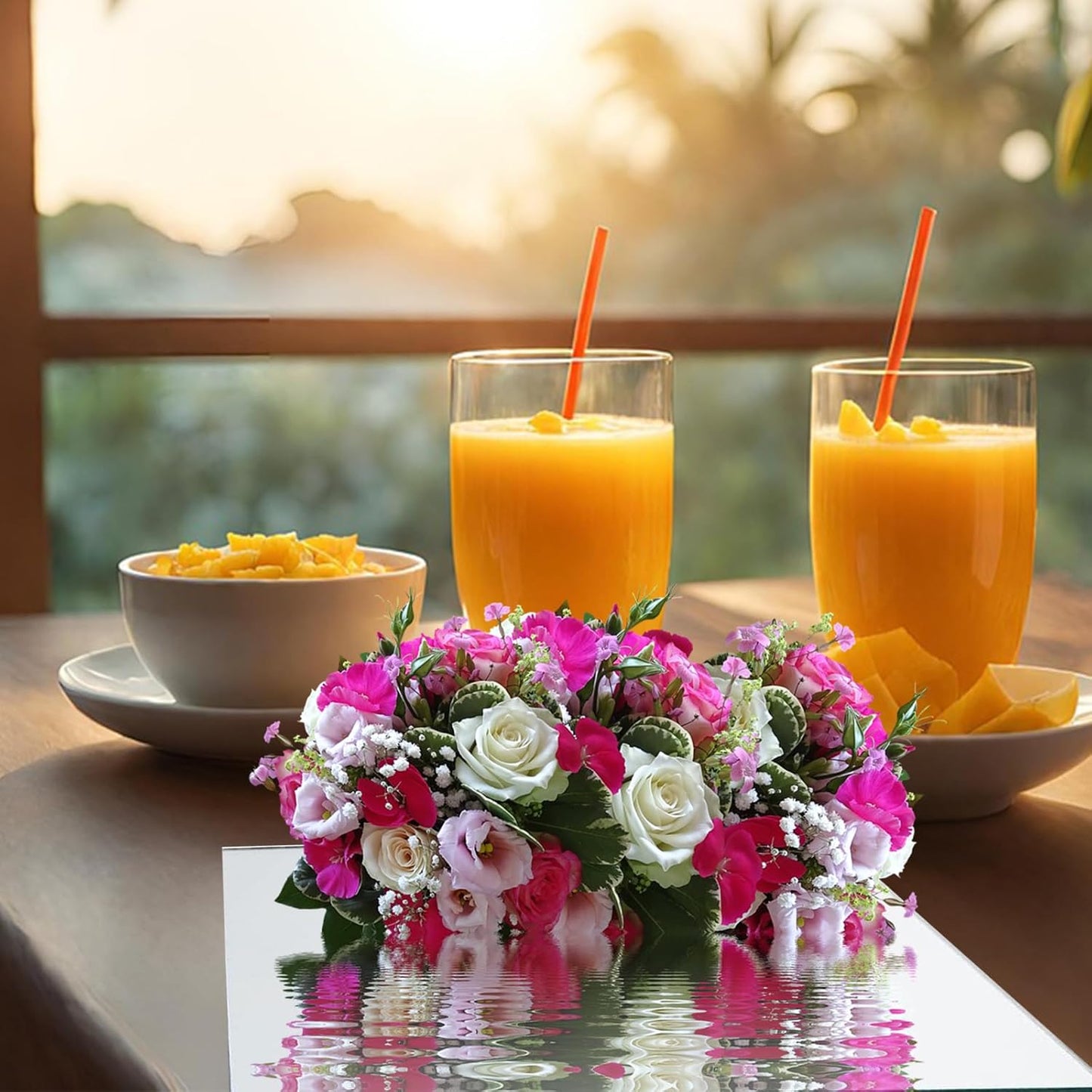 12 Pack Square Mirror Tray, 10 Inch Glass Centerpiece for Tables, Frameless Mirror for Flowers, Perfume, Party Decor, Wedding, Christmas Decorations