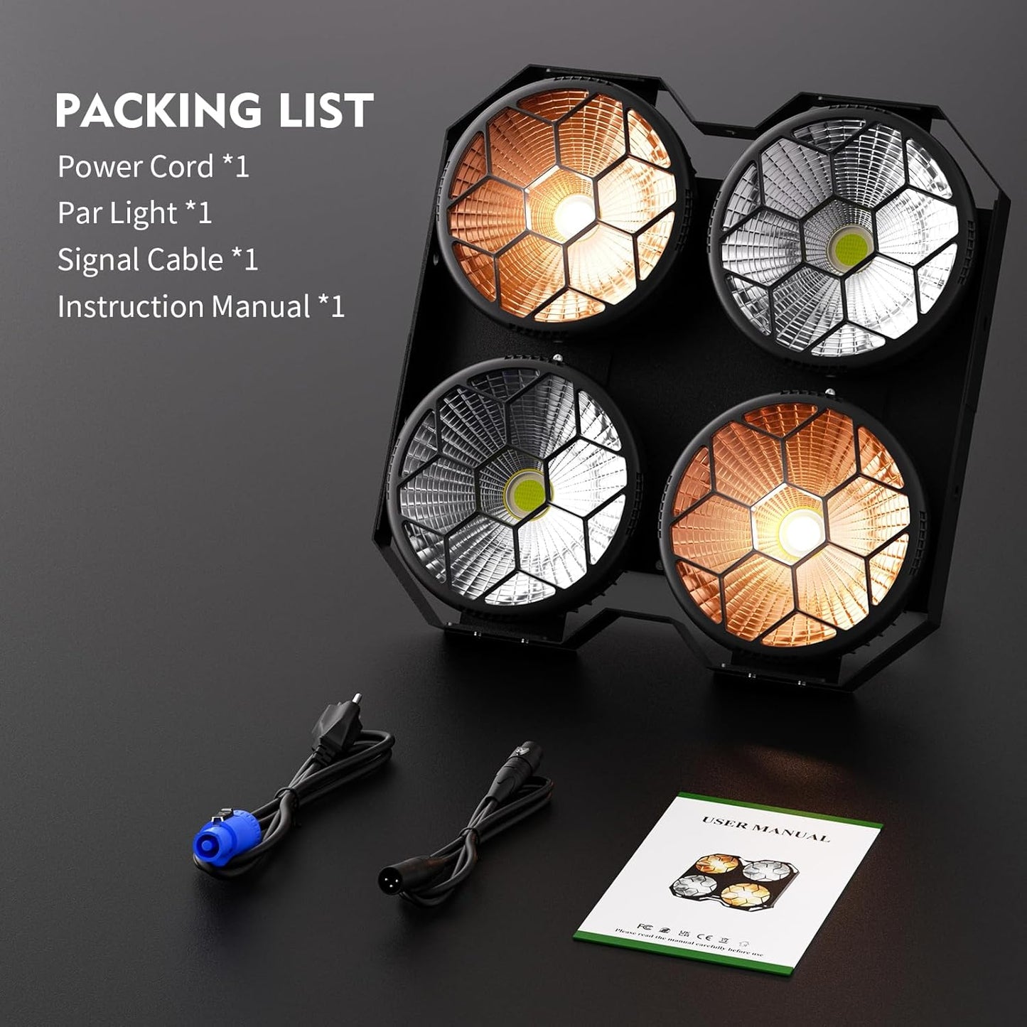 Stage Lights, 4X100W COB Spotlight LED Par Can Retro Lights, 2 in 1 Cool White & Warm White DMX512 Sound Activated Blinder Uplights for Events Parties Wedding Church Concert Studio Show Dance - 8Packs