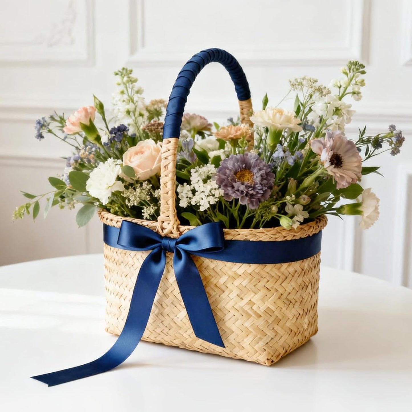 NESCCI 100 Yards Ribbon,1-1/2 Inch Dark Blue Satin Ribbon,Single Face Satin Ribbons, Perfect for Gift Wrapping,Wedding Decoration,Handmade Bows, Wrapping Bouquet, Halloween, Christmas