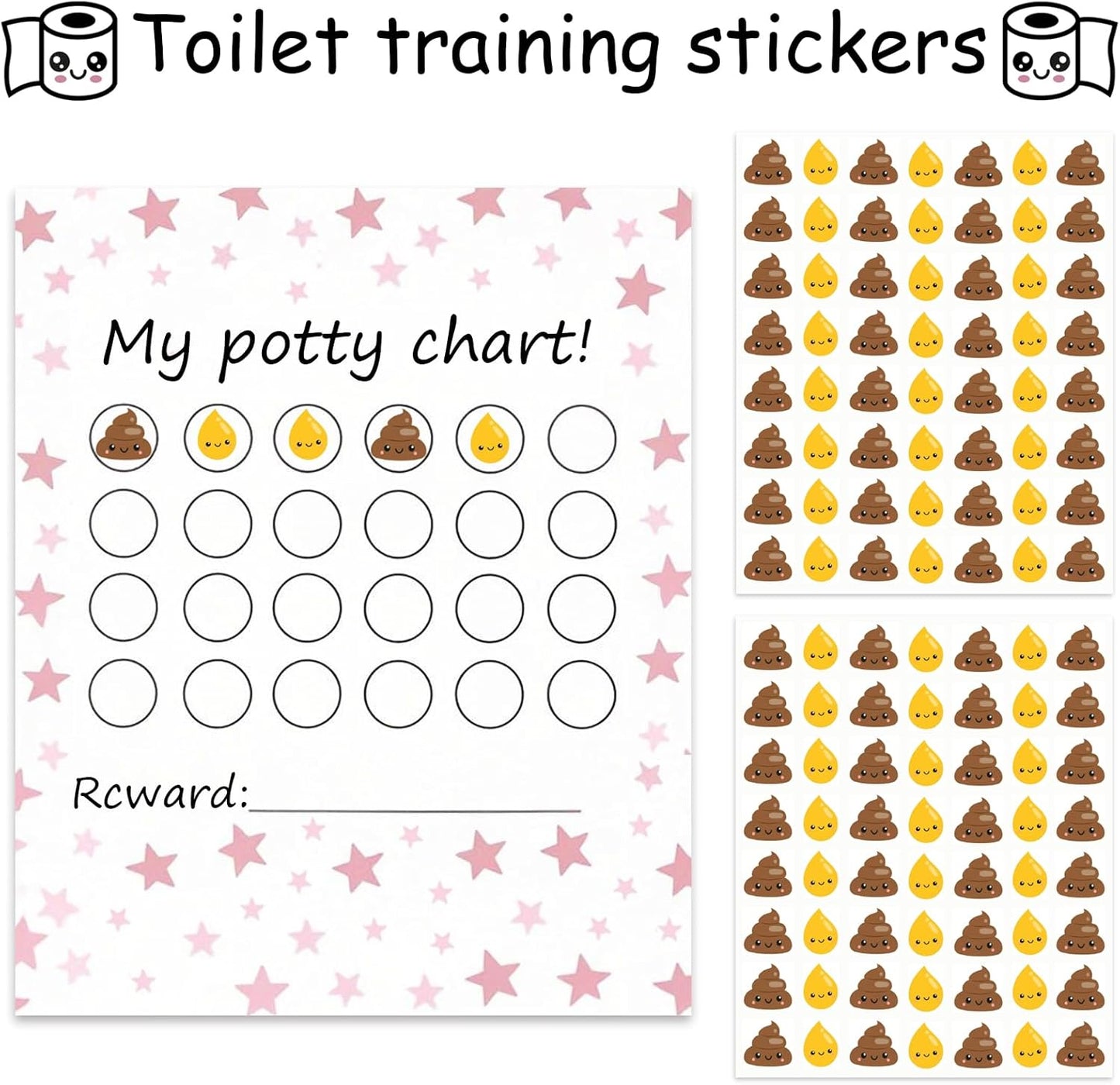 Stickers for Potty Training, 608 Pieces Sticker Party Favor Decorations Journal Teachers Scrapbooking Kids Party Supplies