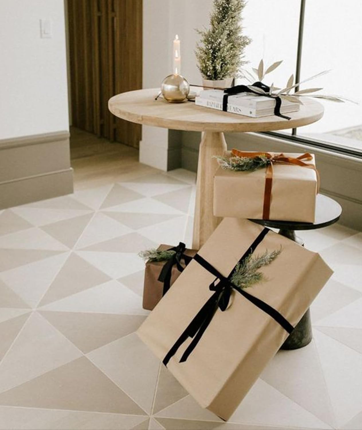 Black Christmas Velvet Ribbon for Tree, Gift Wrapping, Flower Bouquet, Wreath Decorations, Bow Making 3/8'', 25 Yards