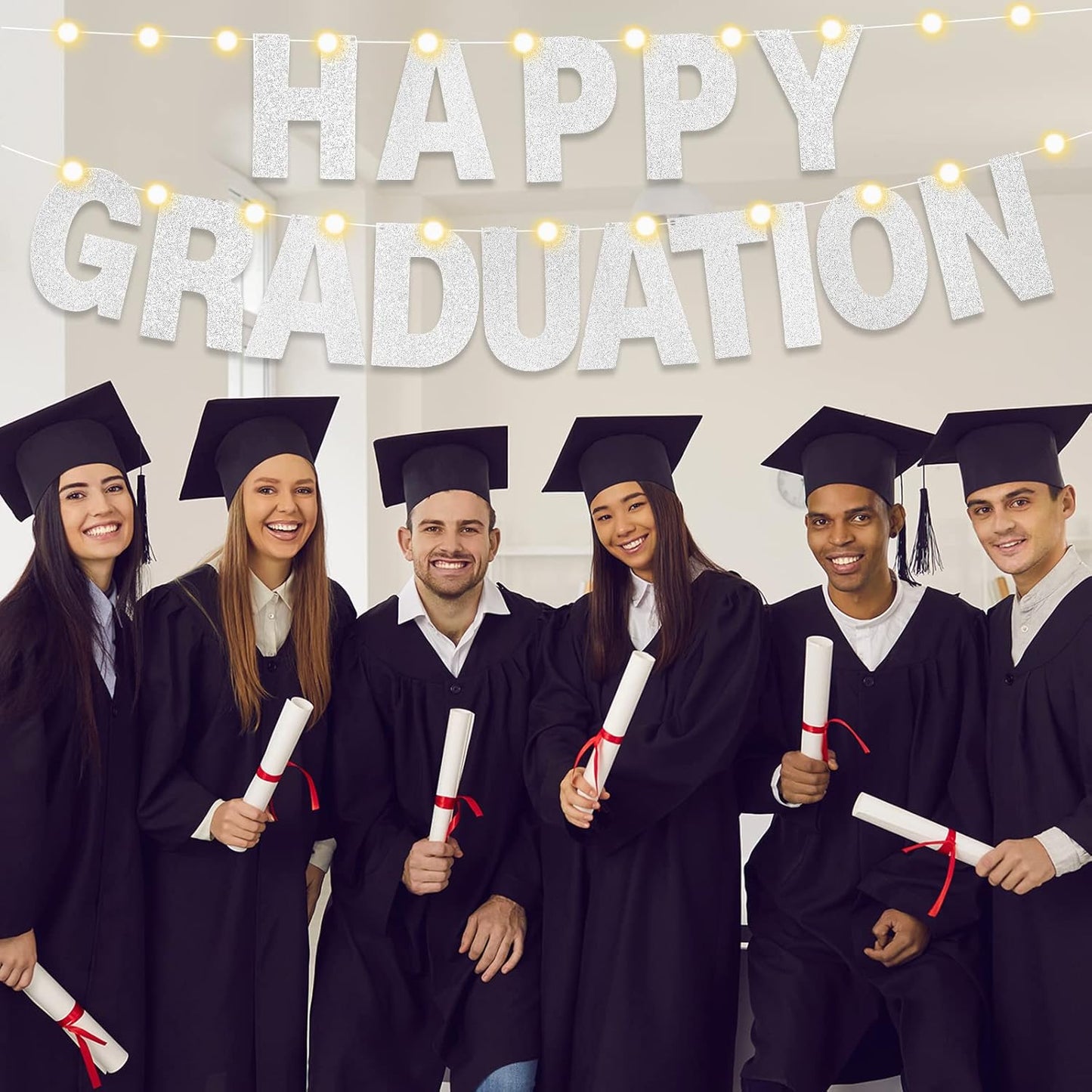 TaoBary 112 Pcs DIY Letter Kit Glitter Customizable Banner Letters Include 107 Letters and Numbers 3 Rope and 2 Needles for Birthday Halloween Christmas Wedding Valentine Party Decor(Silver)