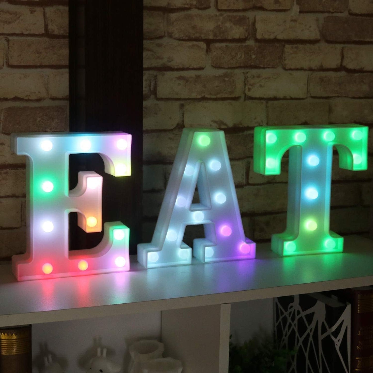 Pooqla Colorful Marquee Letters LED Light Up Letters with Remote, Party Birthday Letter with Lights Decorations for Classroom Room Dorm Home - Multicolor Letter O