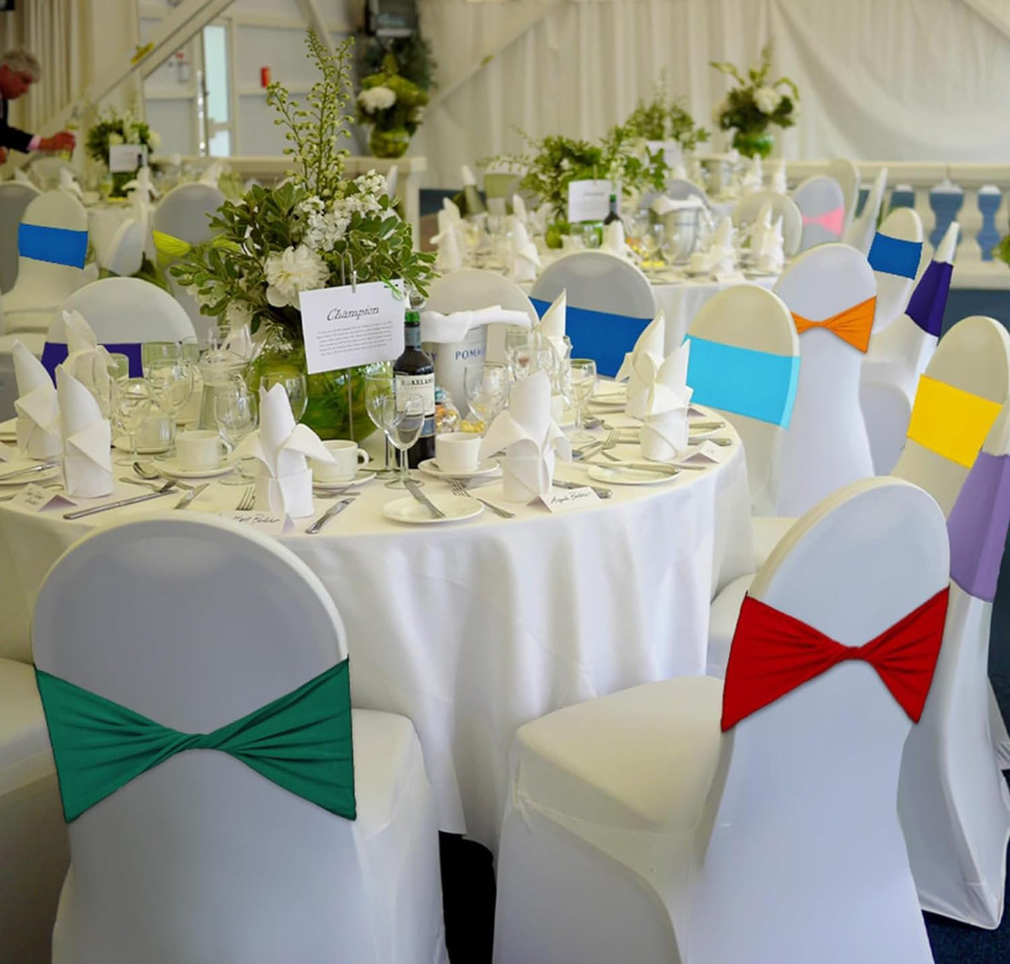 VDS Pack of 200 PCS | Coral Peach | Spandex Chair Sashes Bows Without Buckle | Stretch Elastic Banquet Universal Folding Chair Band Tie with for Wedding Party Conference Celebration Event Decoration