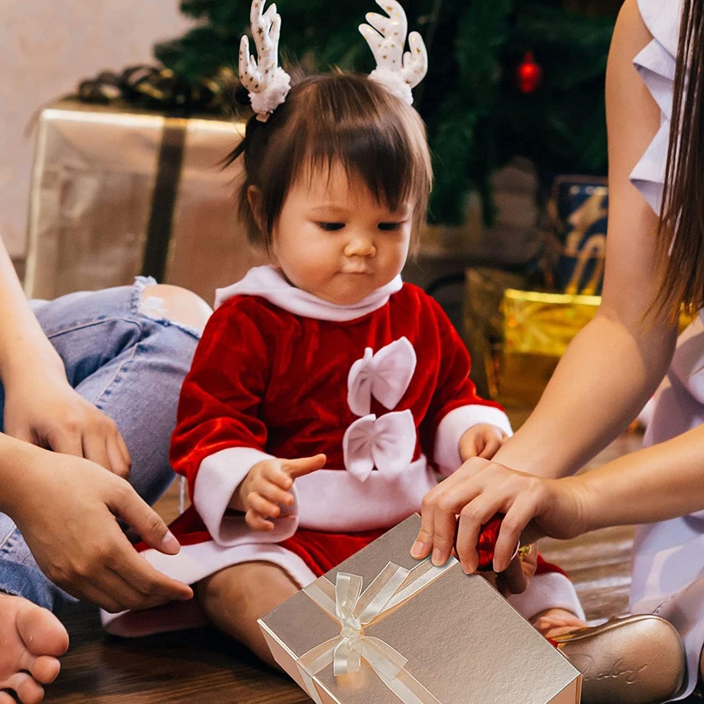 LIFELUM 5 Pack Gift Boxes 13.85 x 8.35 x 4.45 inch Large Gift Boxes with Magnetic Lids Rose Gold Contains Card,Sticker,Ribbon, Shredded Paper Filler for Graduation Weeding Gifts