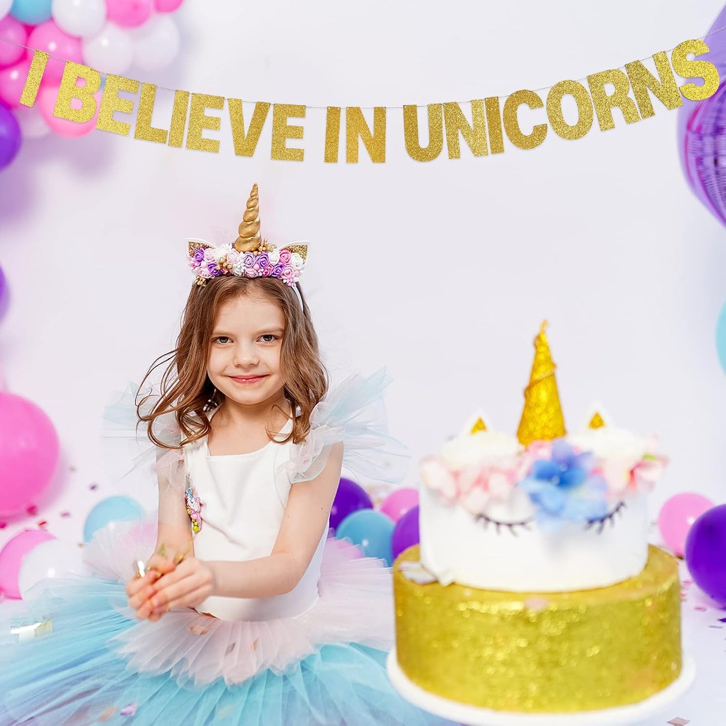 TaoBary 112 Pcs DIY Letter Kit Glitter Customizable Banner Letters Include 107 Letters and Numbers 3 Rope and 2 Needles for Birthday Halloween Christmas Wedding Valentine Party Decor(Gold)