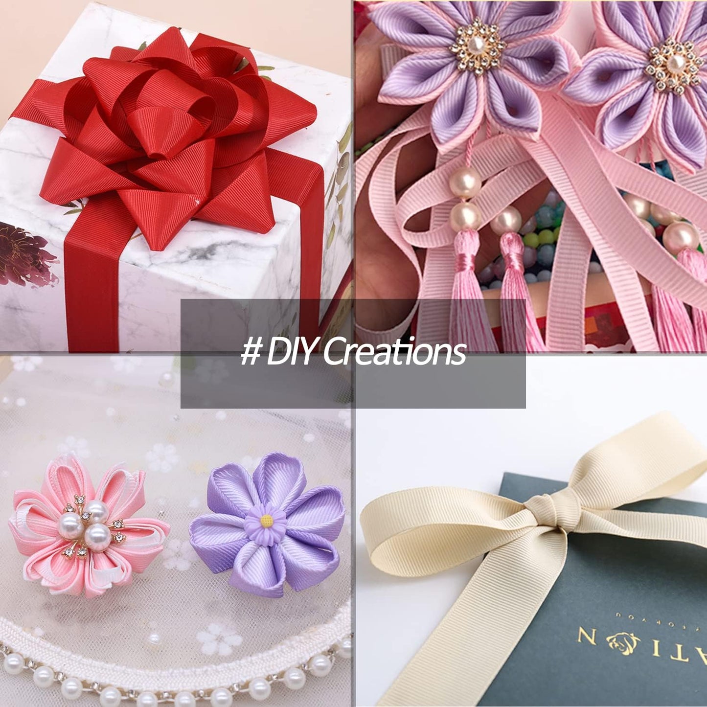 5/8" X 100 Yards Green Grosgrain Ribbon, Premium Grosgrain Ribbon for Sewing, Gift Wrapping, Bow Making, Wedding Decor, Wrapping and More (Green)