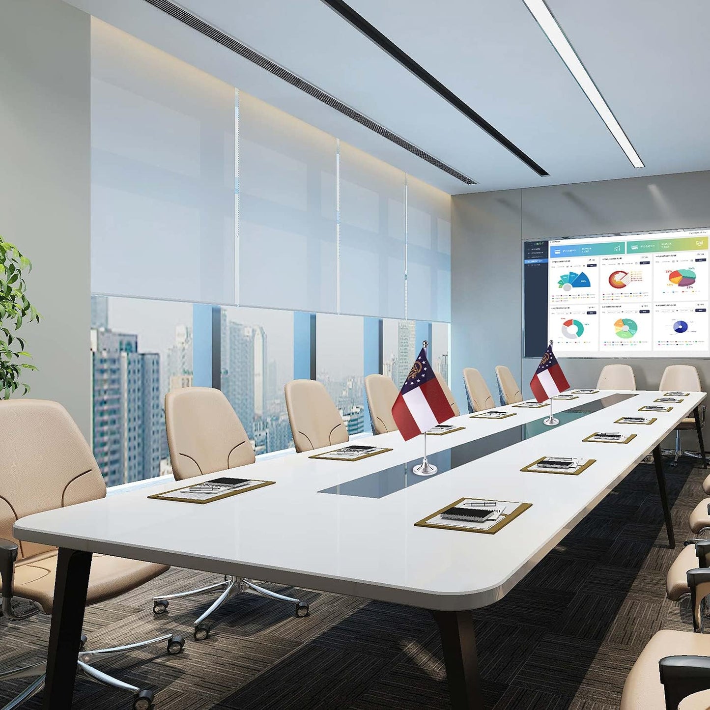 ZXvZYT 2 Pack American US Georgia flag USA Georgia GA State table flag,Small Mini United States Desk Flags With Stand Base,for U.S. States Party Events Celebration Decorations Supplies