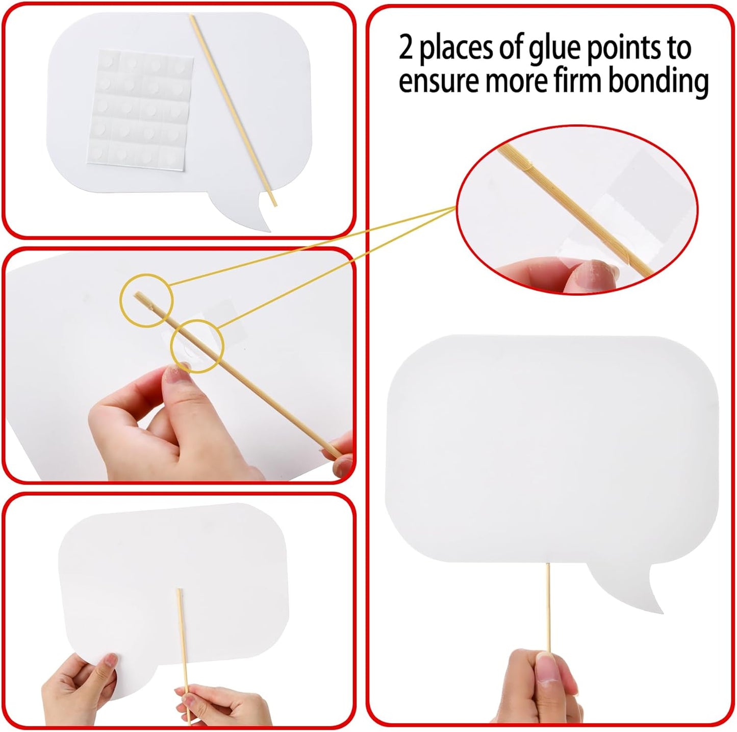 18pcs Blank Photo Booth Props Black Chalkboard Photo Booth Props Frame with Bubble DIY Photo Props for Birthday Wedding Party Supplies(White)