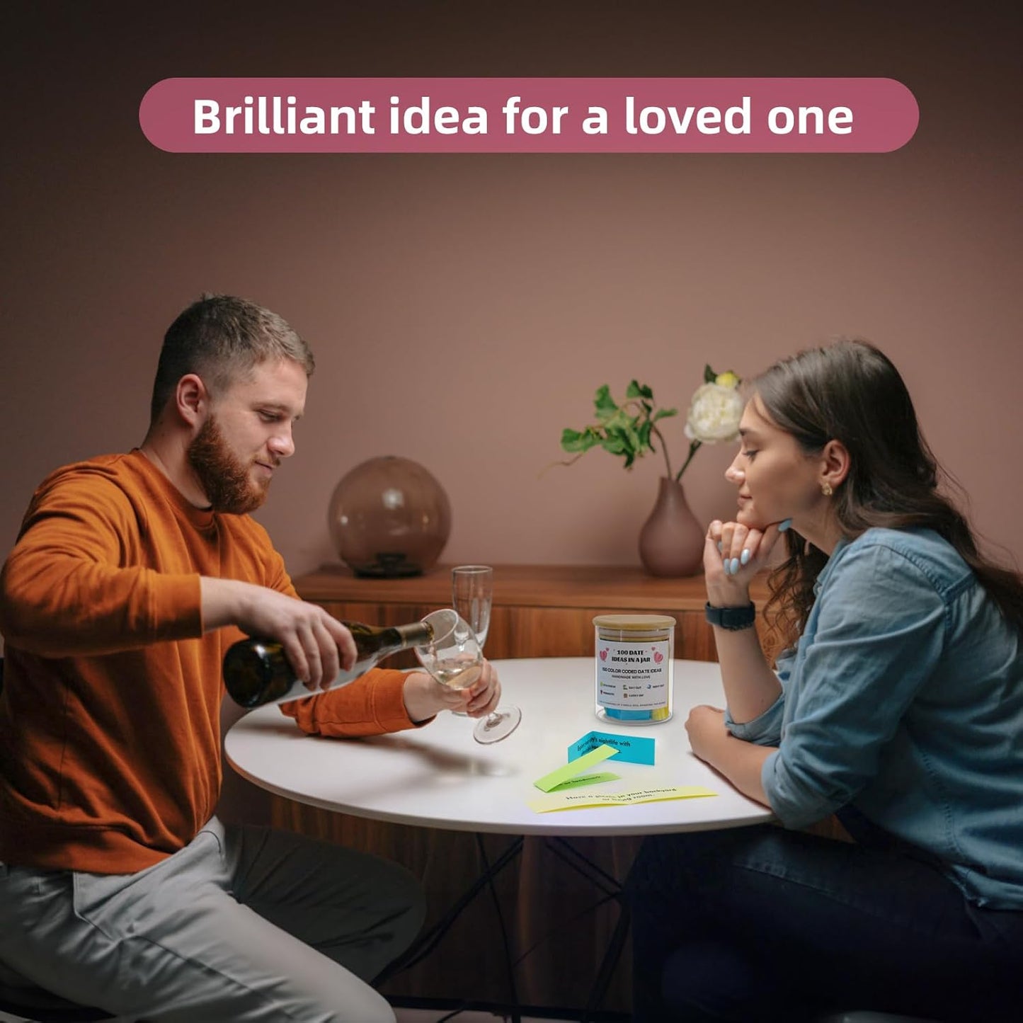MSEHKM 100 Date Ideas In A Jar Date Night Ideas Color Coded Date Ideas Budget-friendly Date Jar Wedding/Anniversary/Bridal Shower/Newlyweds Gifts for Couples, pure