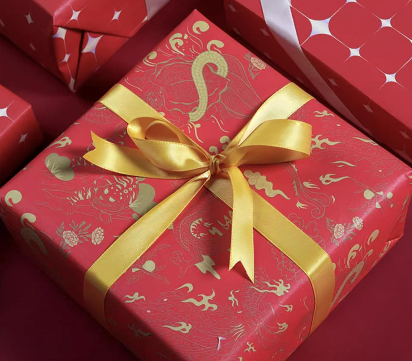 5/8 Inch Gold Satin Ribbon 50 Yards Solid Fabric Ribbons for Gift Wrapping, Crafts and DIY Projects, Bows Making, Wedding, Party, Holiday Decor