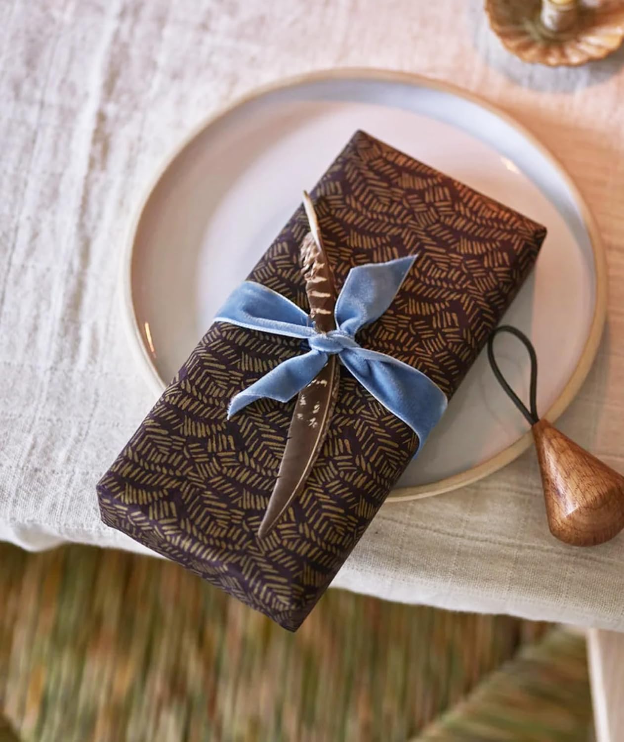 Light Blue Christmas Velvet Ribbon for Tree, Gift Wrapping, Flower Bouquet, Wreath Decorations, Bow Making 1'', 25 Yards