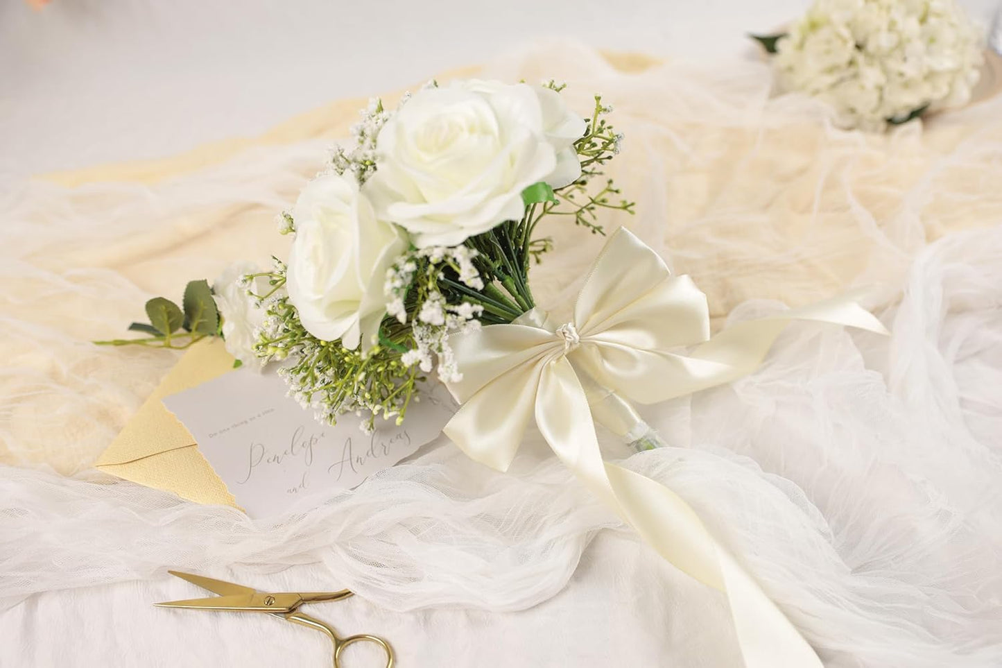 Beige Satin Ribbon 1-1/2 inch X Continuous 100 Yards, Single Face Polyester Ribbon Perfect for Gift Wrapping, Flower Bouquet, Wedding Decor, Crafts, Bow Making, Sewing and More