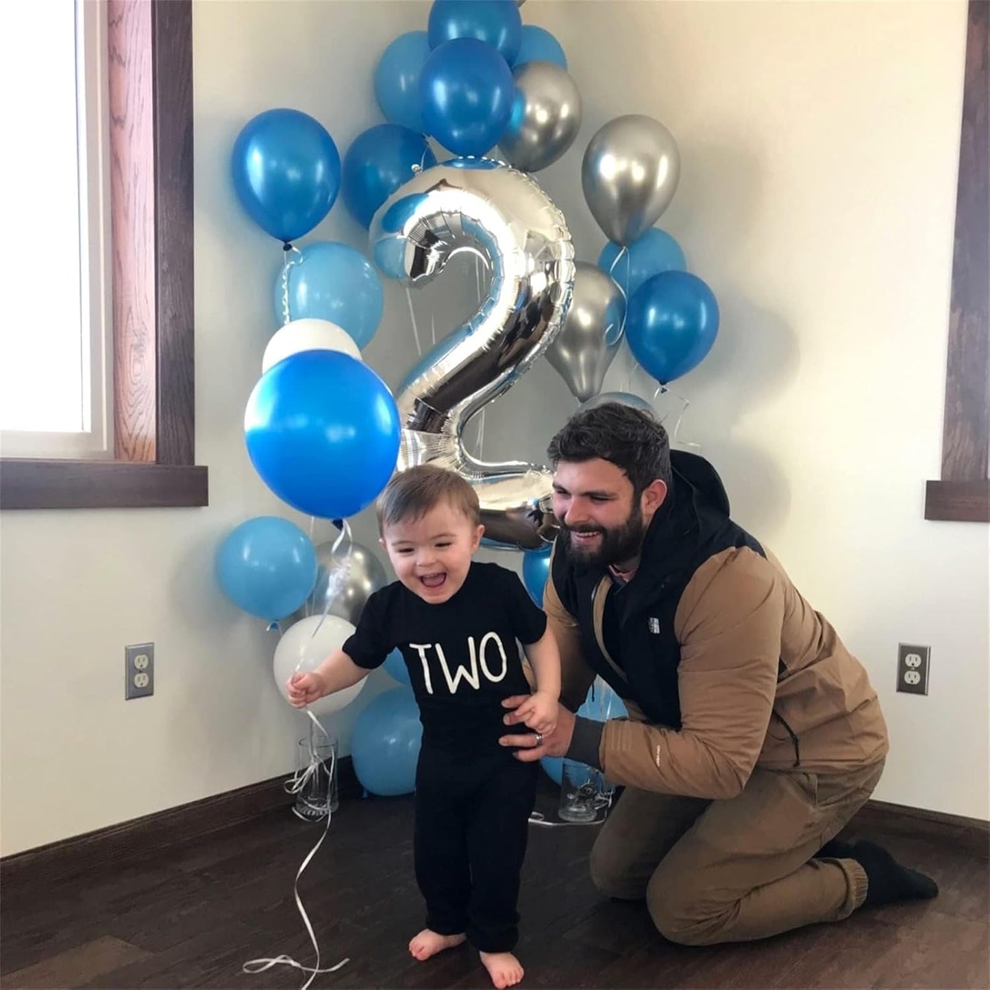 Silver Number Balloons, 40inch Large Number 4 Foil Helium Balloons for Girls Women, Self Inflating Number Balloons 0-9 for Men Boys 4th 14th 40th Birthday Anniversary Party Celebration Decoration