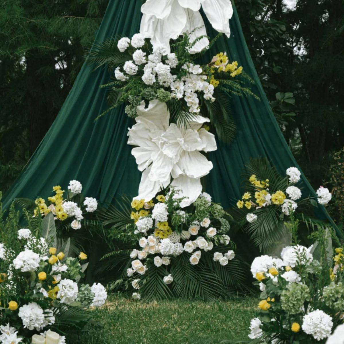 MLMC Emerald Green Wedding Arch Draping Fabric 2 Panels 29" x 20 FT Extra Long Gauze Drapes Sheer Backdrop Curtains 6.6 Yards Outdoor Drapery Panels for Wedding Ceremony Party Ceiling Decoration