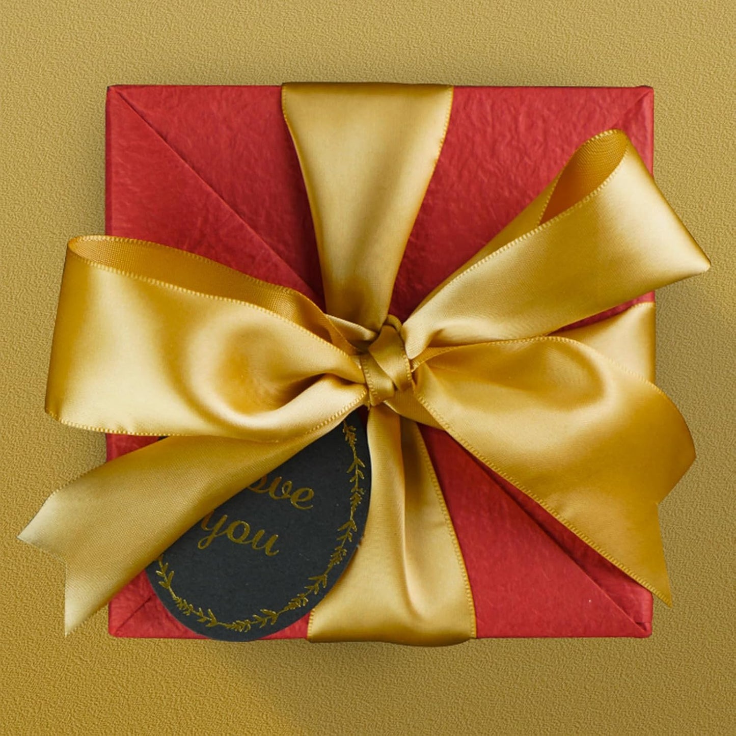 1-1/2" x 50 Yards Gold Satin Ribbon Single Faced Fabric Ribbons for Gift Wrapping, Crafting, Floral Arrangements, Flower Bouquet, Wedding, Home Decor