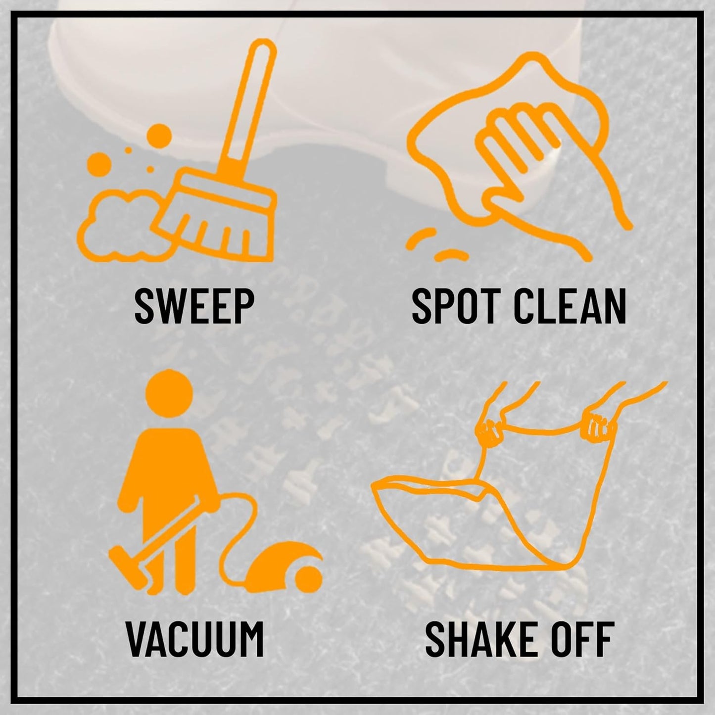 Ottomanson Commercial Scrape Rib Entry Mat – Heavy Duty Ribbed Floor Mat for High Traffic – Non Slip Rubber Back, Waterproof – Indoor Outdoor Use for Offices, Schools, Lobbies, 2' x 23', Black