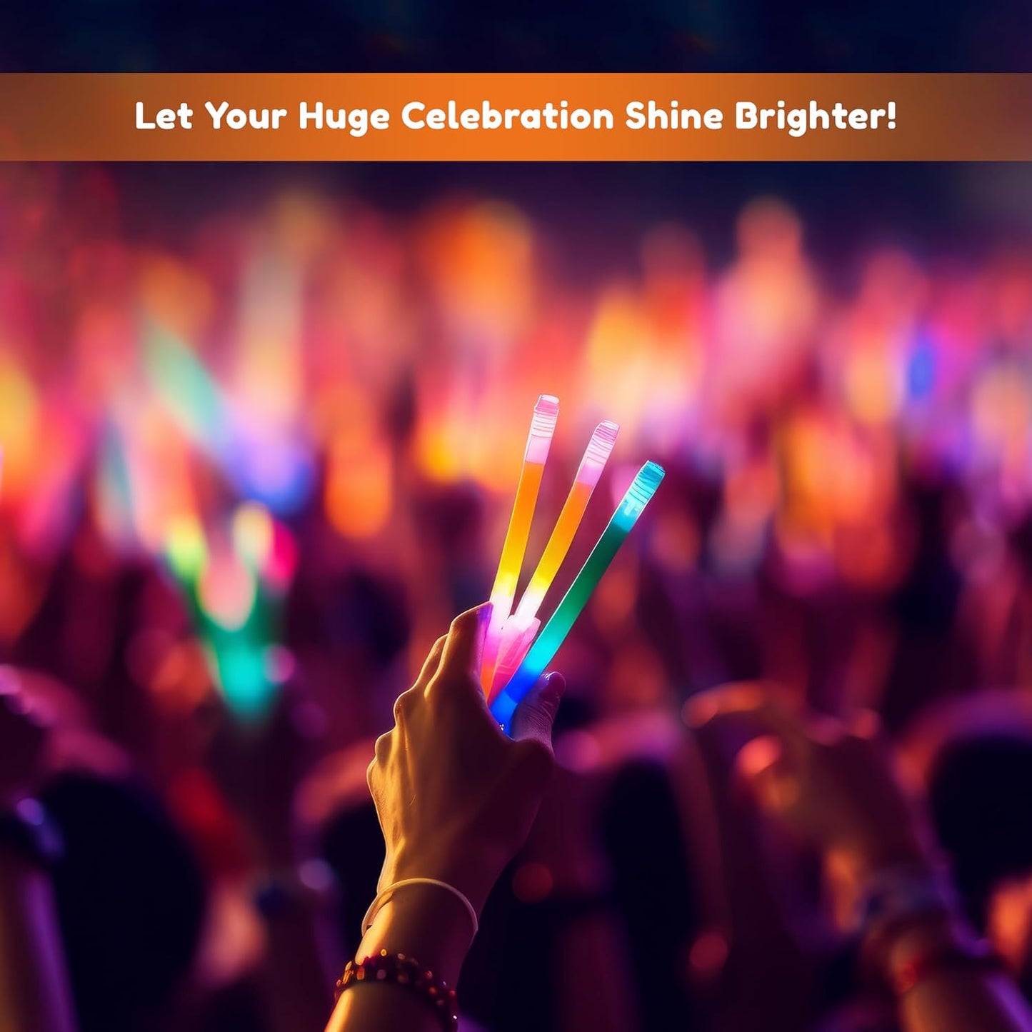 Glow Fever Glow in The Dark Sticks - 50 ct 6" Glow Sticks Bulk Party Pack with End Caps & Lanyards - Glow Party Favors for Concert, Festival, & Wedding Neon Light Sticks by Party Dragon, Multi