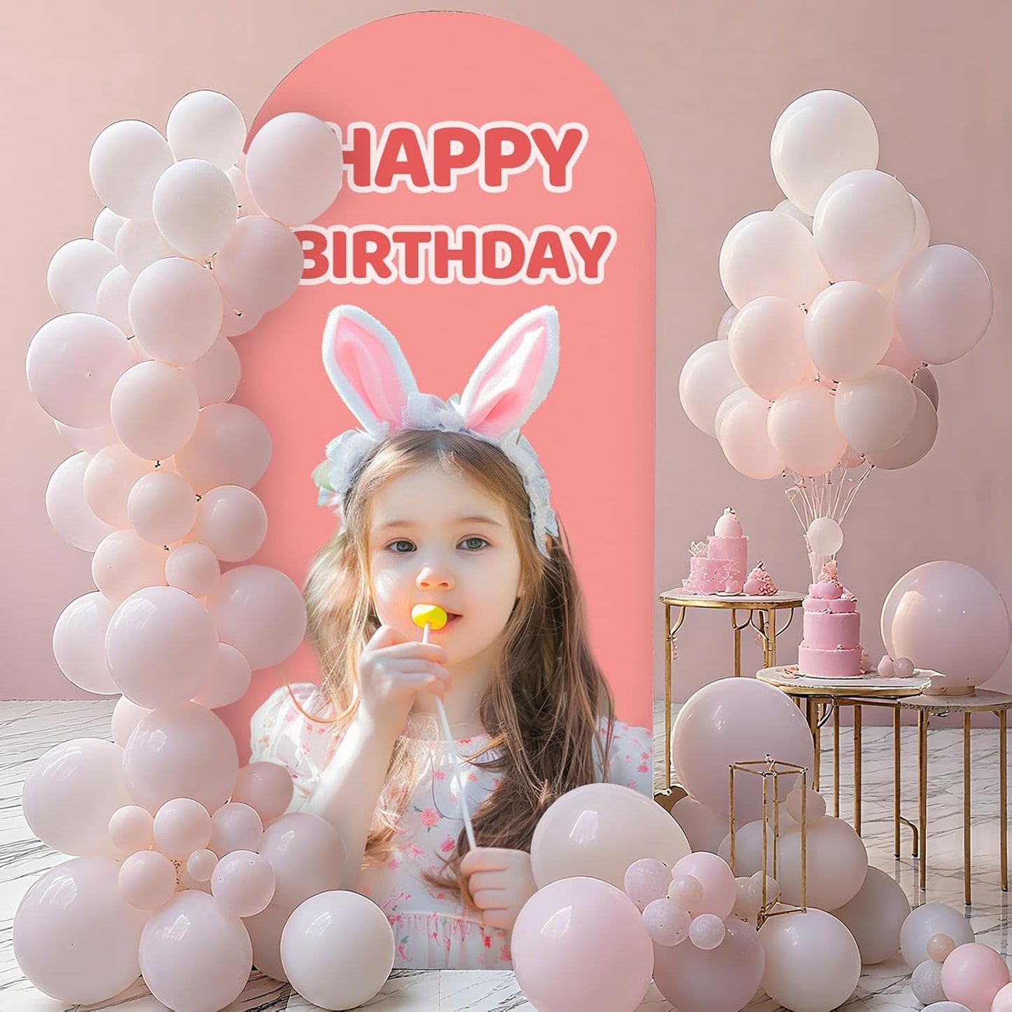 Custom Arch Cover - Personalized Arch Backdrop Covers with Photo Text for Baby Shower Wedding Holiday Birthday Graduation Party 4~7.2 FT (Arch)