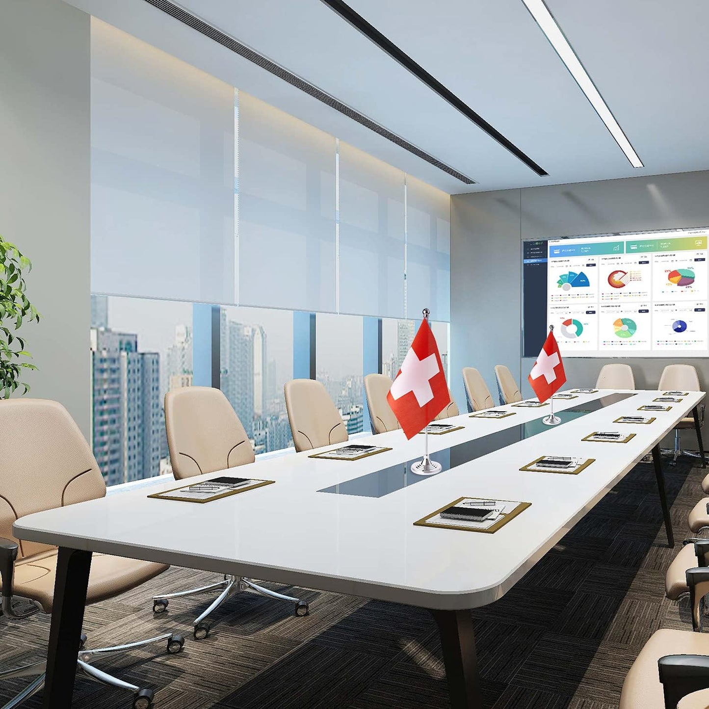 ZXvZYT 2 Pack Switzerland flag Swiss Table Flag Small Mini Swiss Desk Flags With Stand Base,International Festival Events Celebration Decorate,Home office Decorations