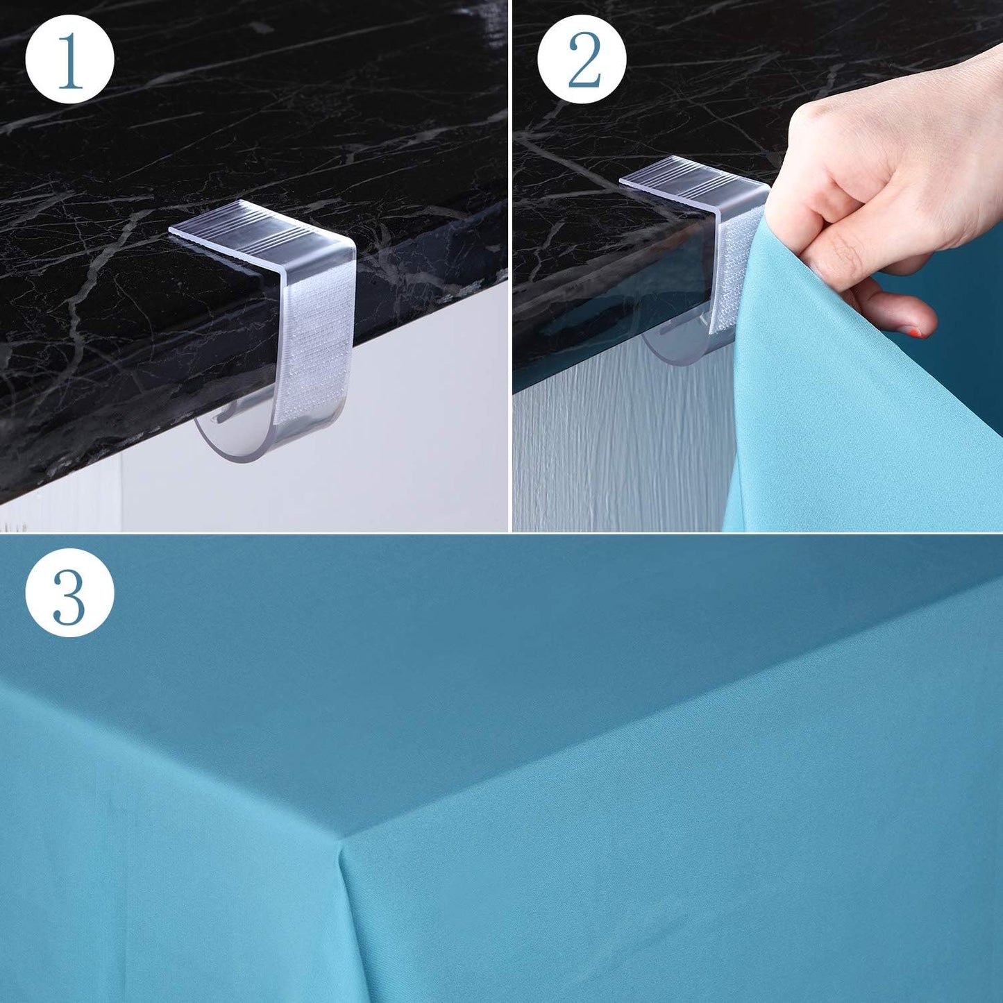 Boao 50 Packs Table Skirt Cover Clips Plastic Tablecloth Clips for Outdoor Party Dining Home 1 3/5 to 1 4/5 Inches