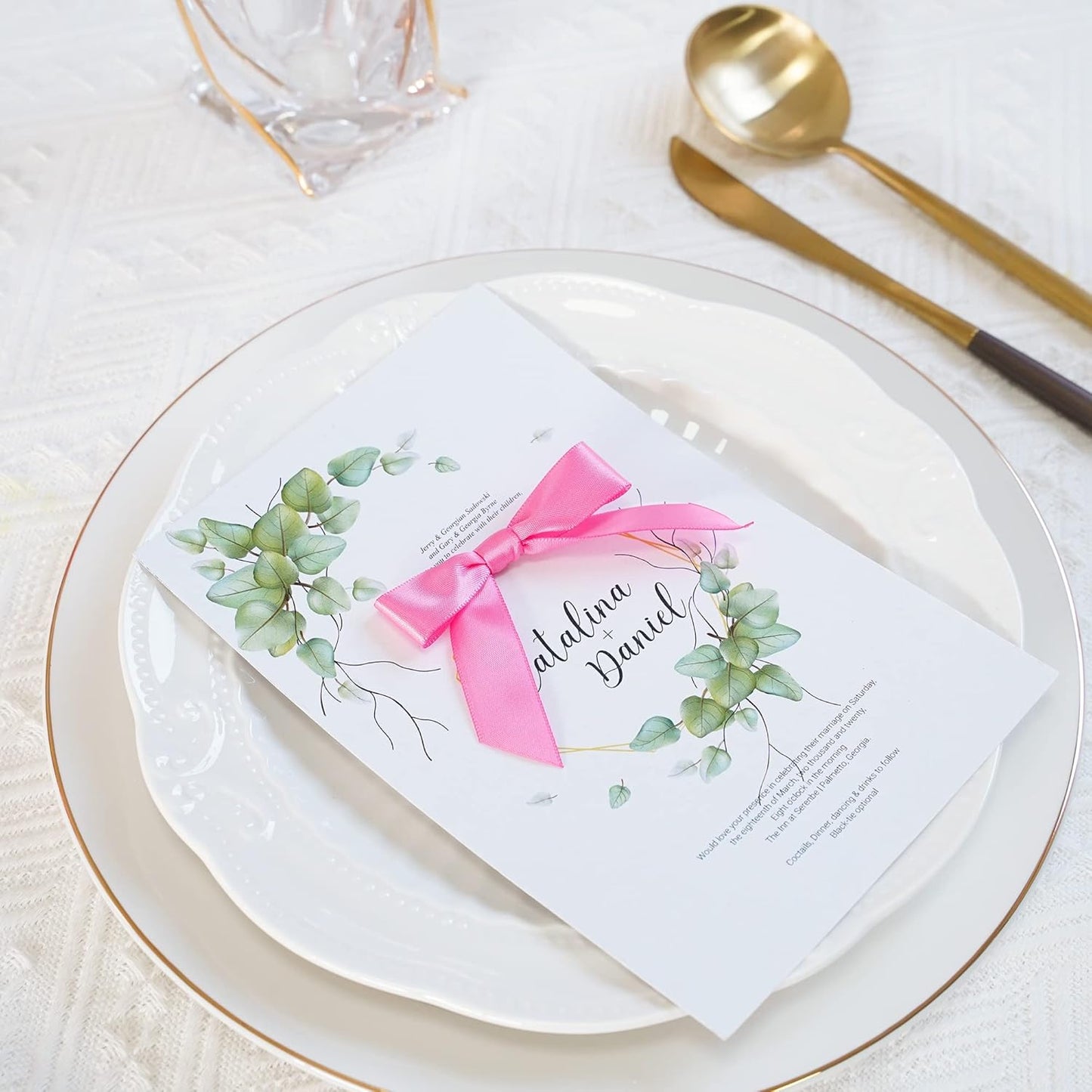 AIMUDI Hot Pink Bows 2.5" Pink Ribbon Valentine's Day Twist Tie Bow Pre Tied Bows Premade Bows for Crafts Treat Bags Cake Pop Party Decorations Candy Apple Box Wedding - 50 Counts