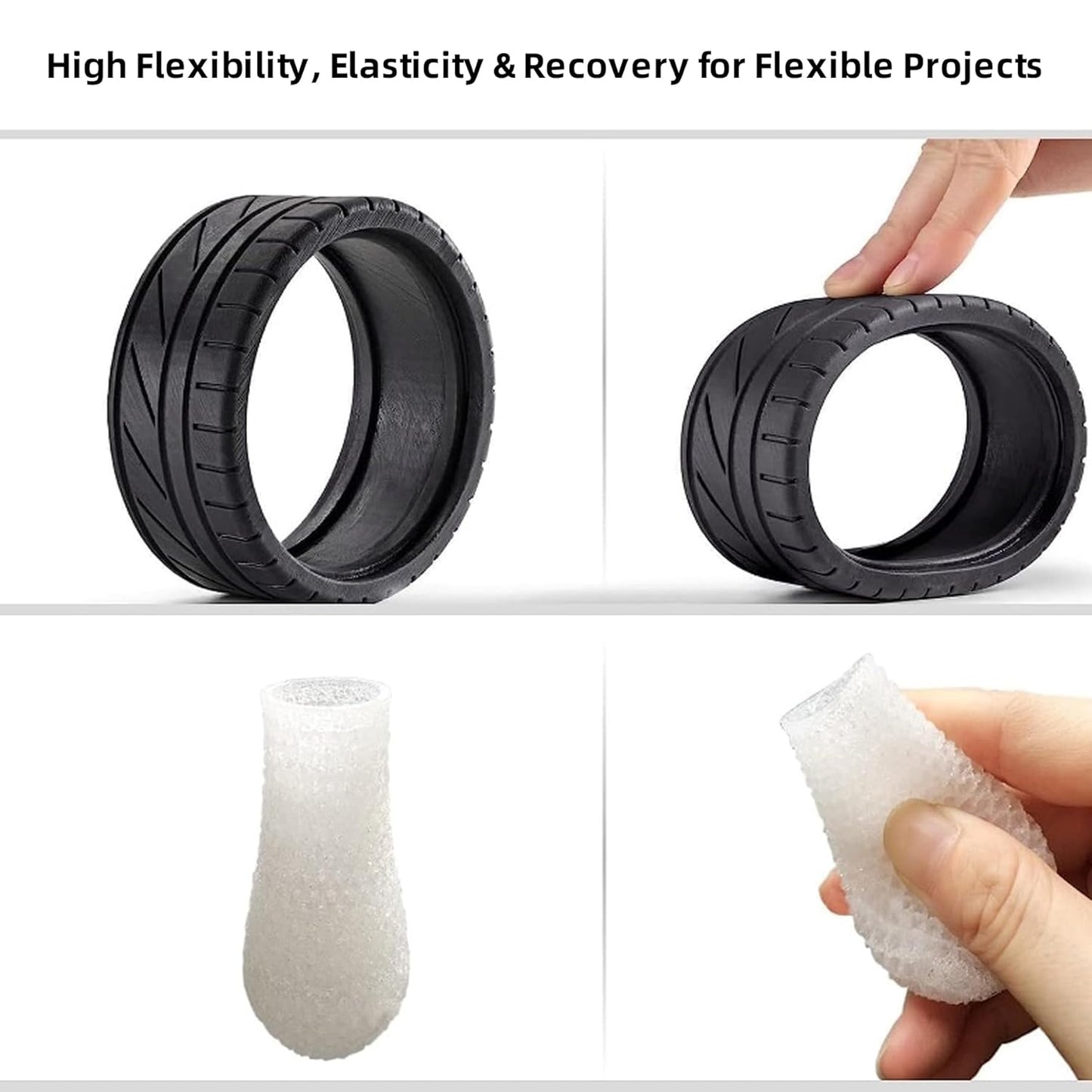 Geeetech TPU Filament 1.75mm, 1KG (2.2lbs) Spool – 95A Flexible 3D Printer Filament with High Elasticity, Dimensional Accuracy ±0.03mm, Fits Most FDM Printers, Clear Red